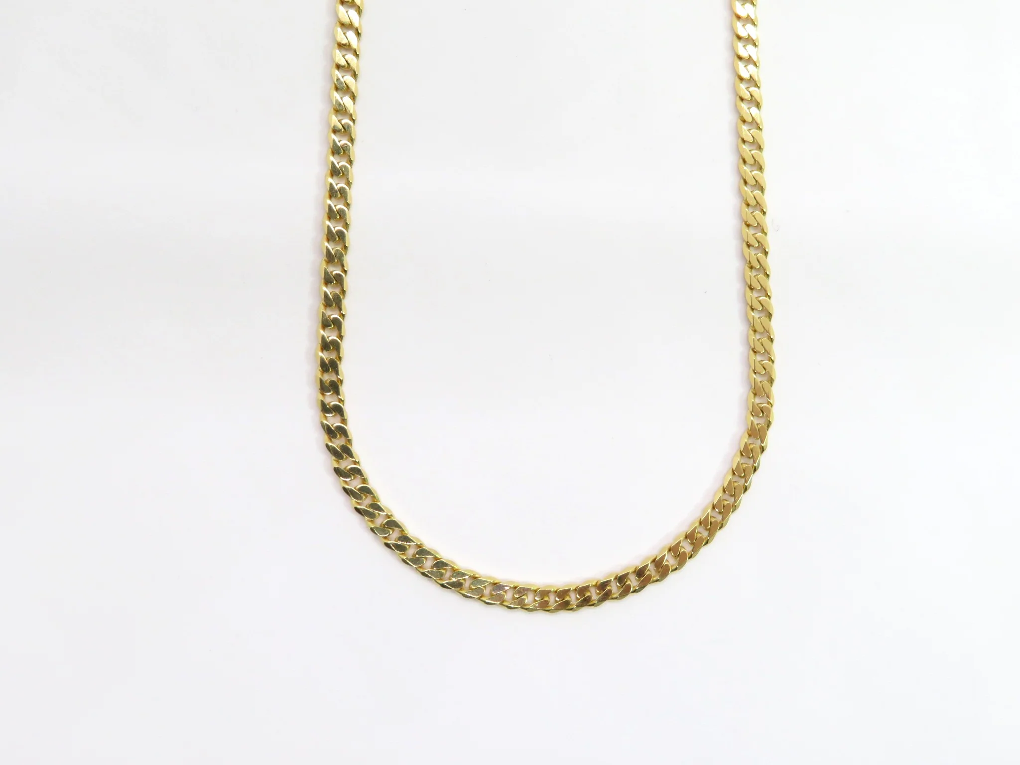 10k Yellow Gold Solid Flat Bevelled Chain - Image 2
