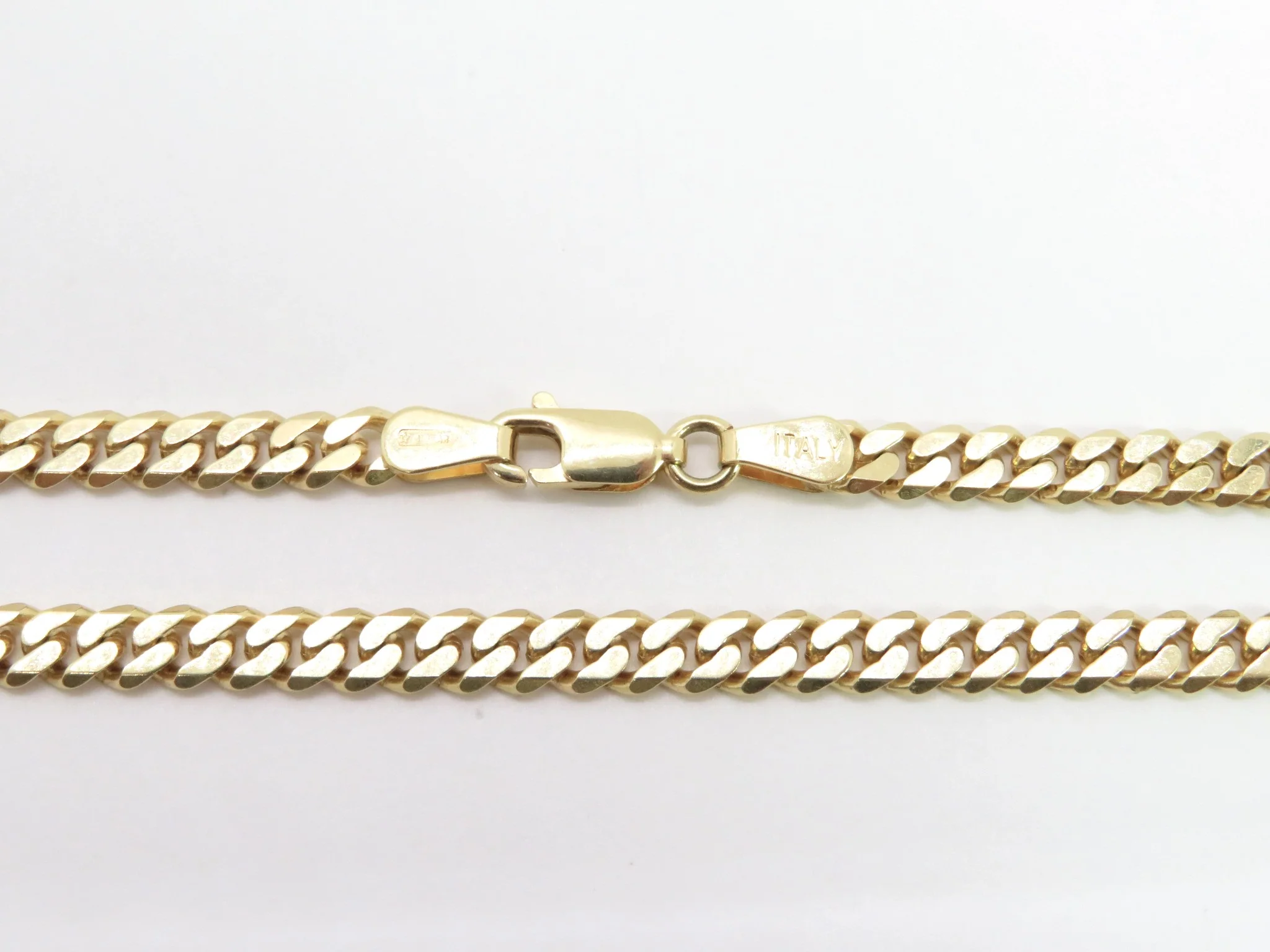 10k Yellow Gold Solid Flat Bevelled Chain - Image 5