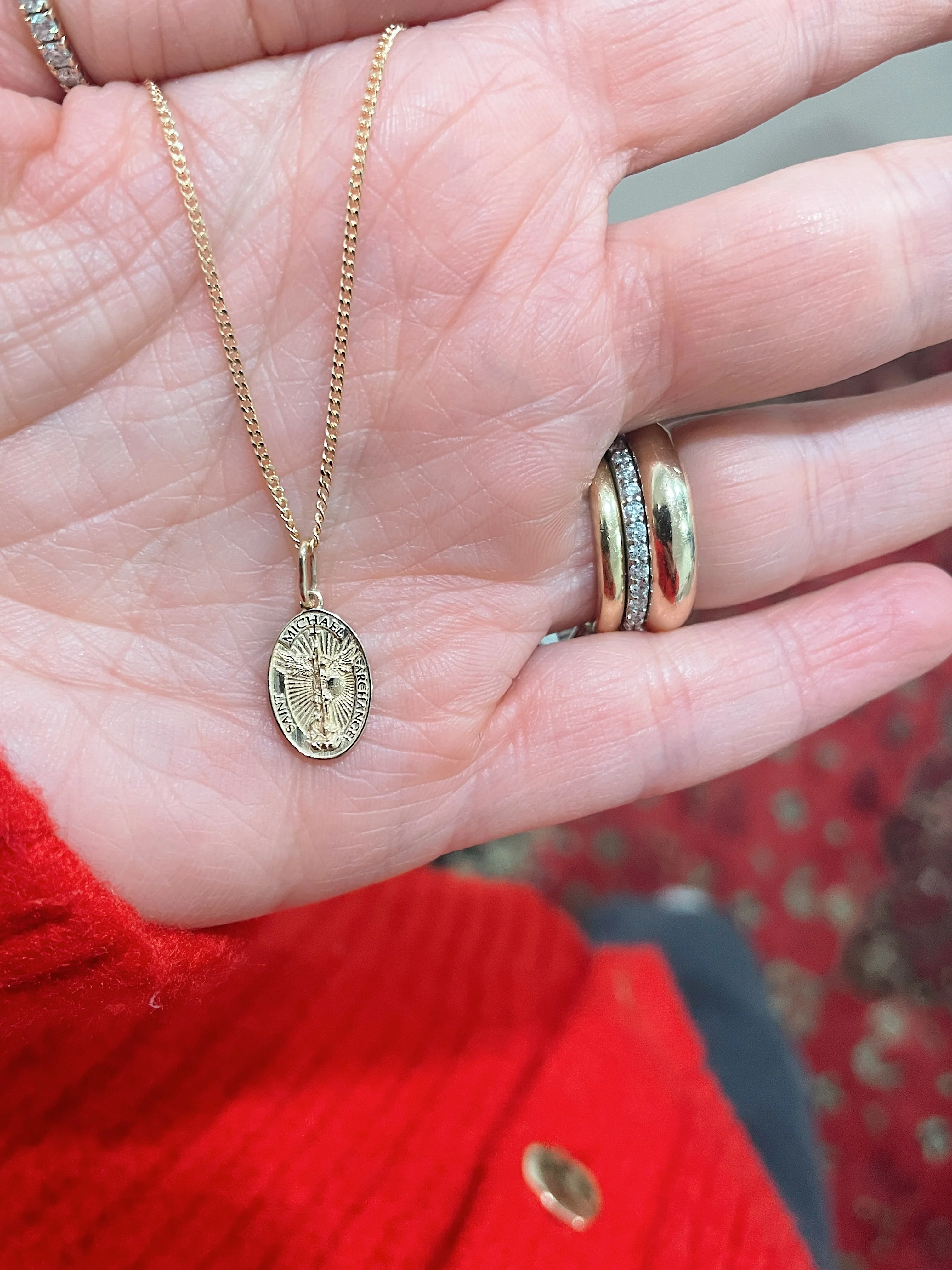 10k Yellow Gold St. Michael Oval Medal - Image 4