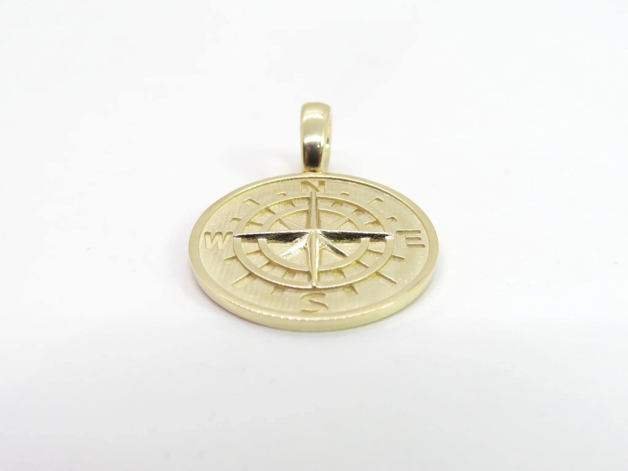 10k Yellow Gold Compass Pendant - Image 3
