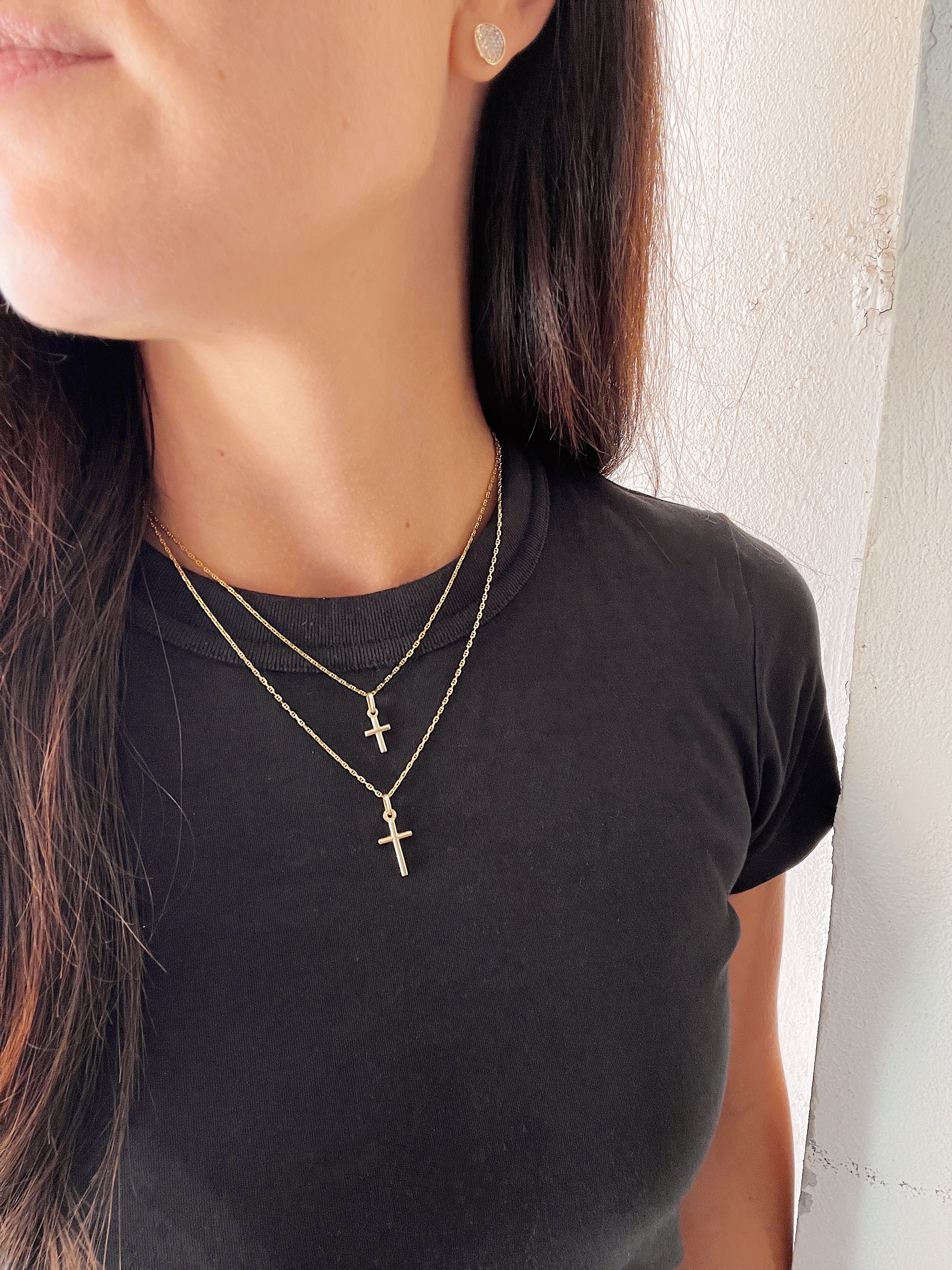 10k Yellow Gold Plain Traditional Cross - Image 7