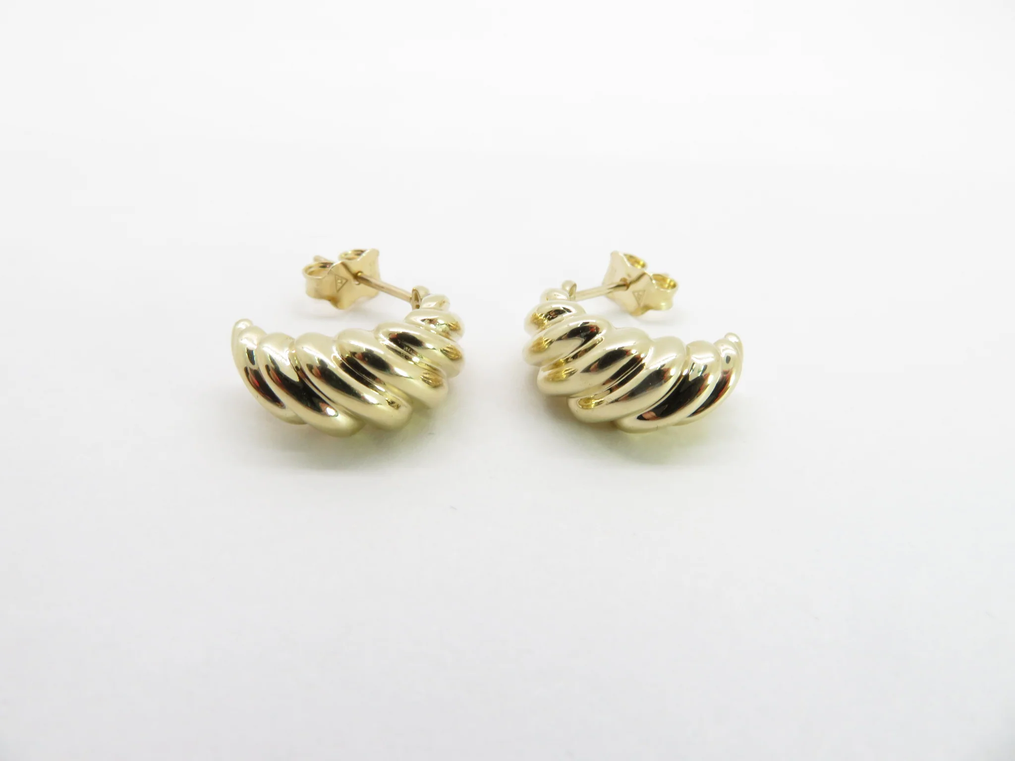 10k Yellow Gold Croissant Earrings