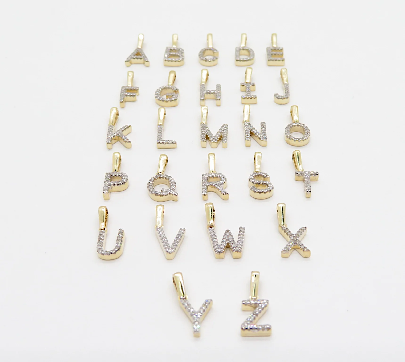 10k Yellow Gold Diamond Initial Pendant - Image 15