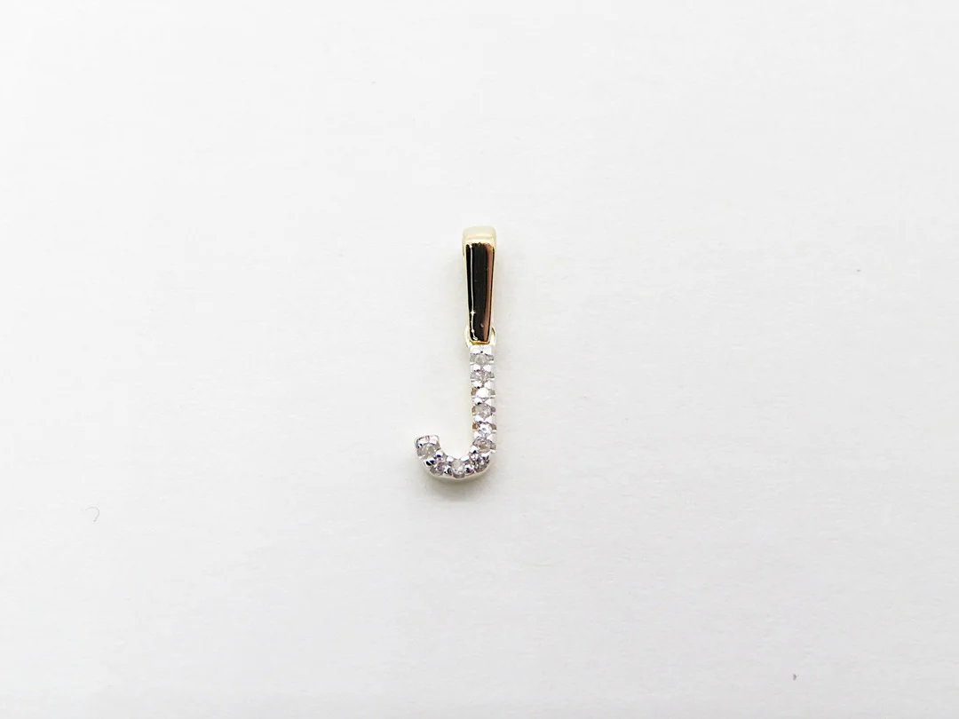 10k Yellow Gold Diamond Initial Pendant - Image 17