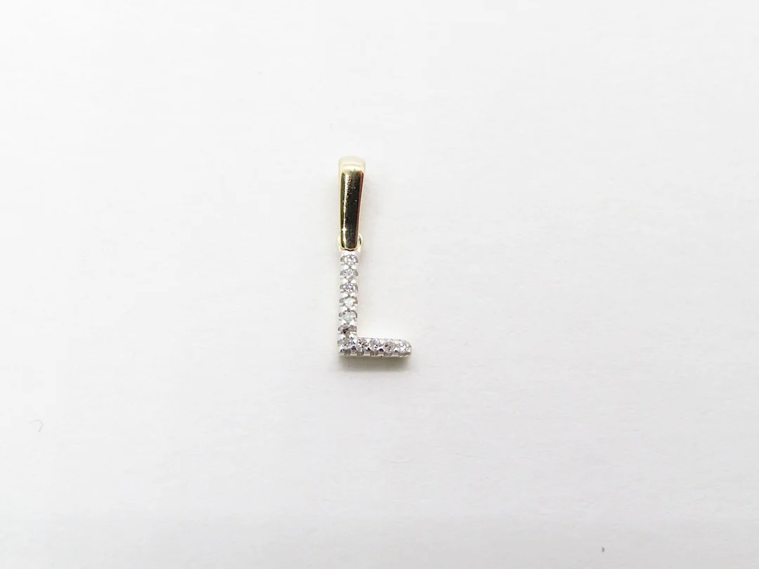 10k Yellow Gold Diamond Initial Pendant - Image 19