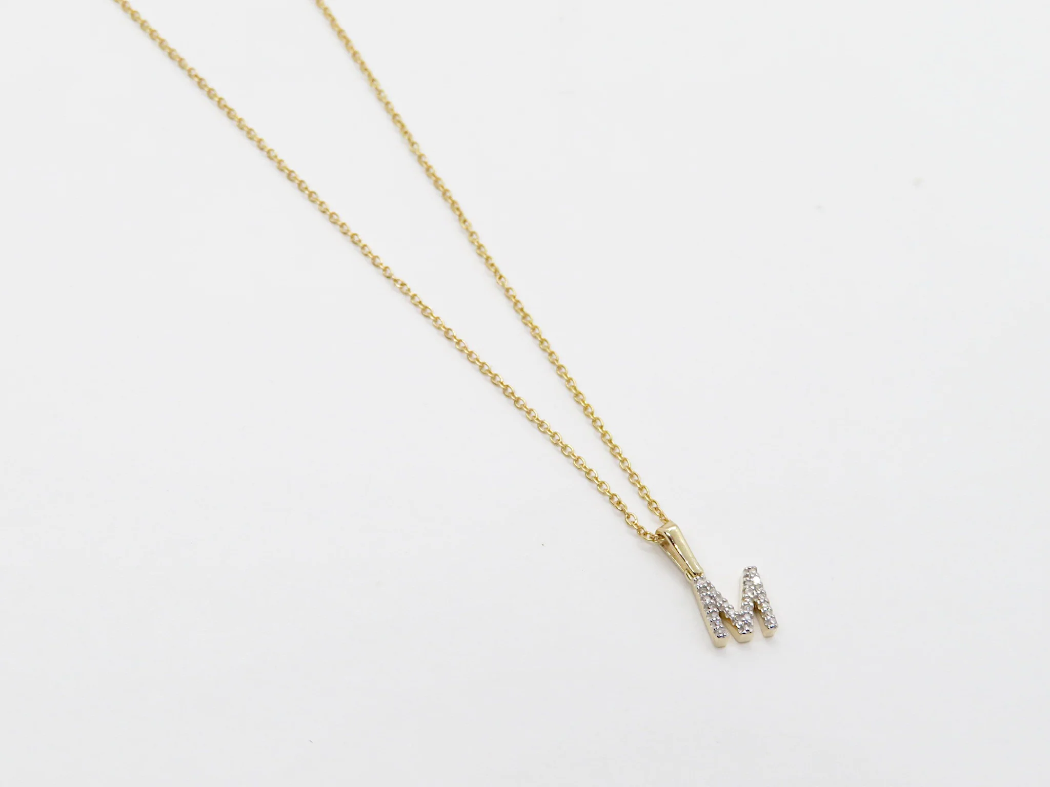 10k Yellow Gold Diamond Initial Pendant - Image 22