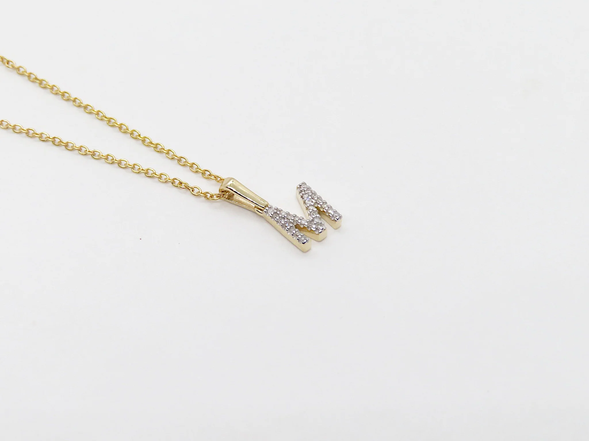 10k Yellow Gold Diamond Initial Pendant - Image 24