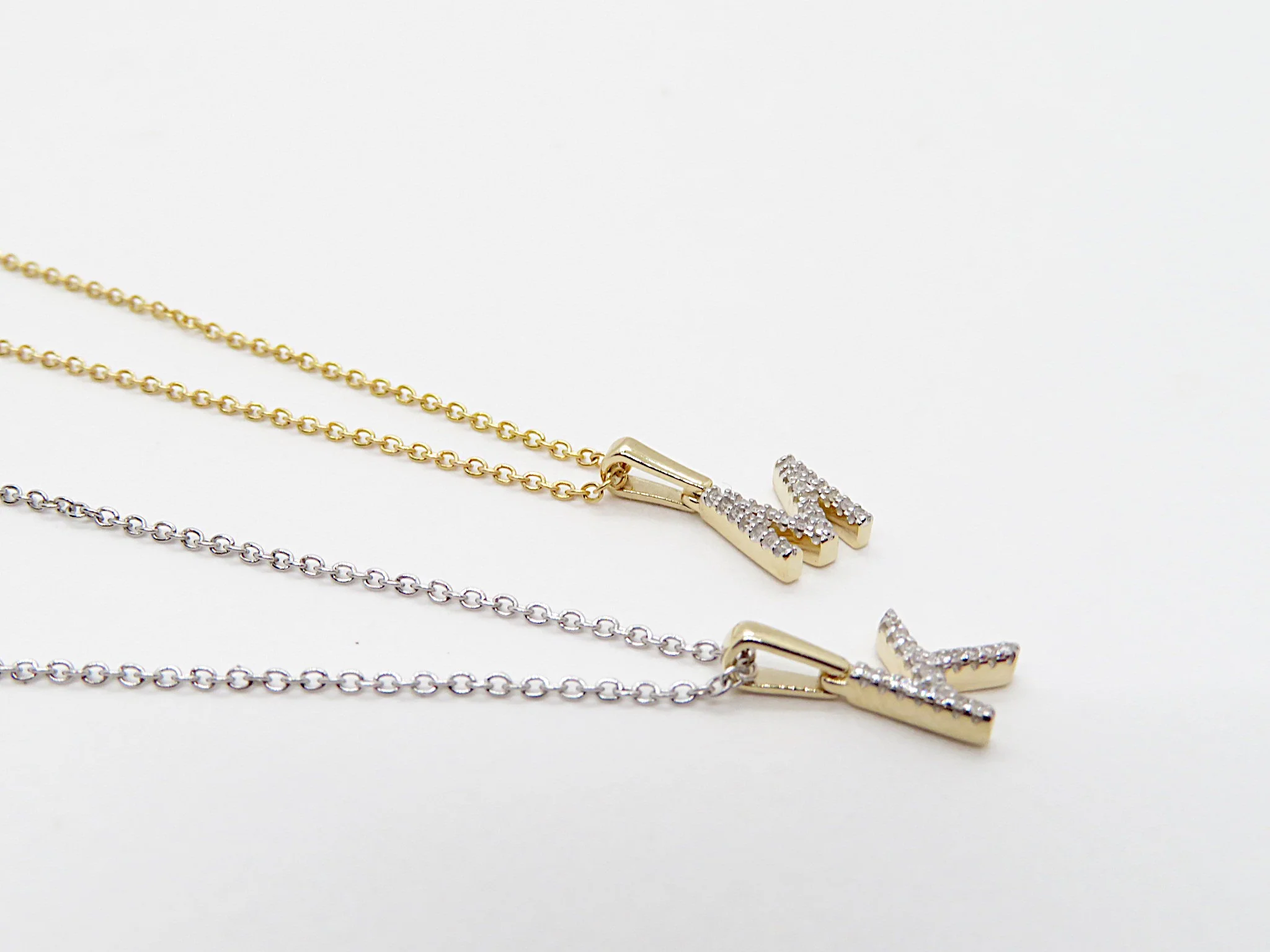 10k Yellow Gold Diamond Initial Pendant - Image 30
