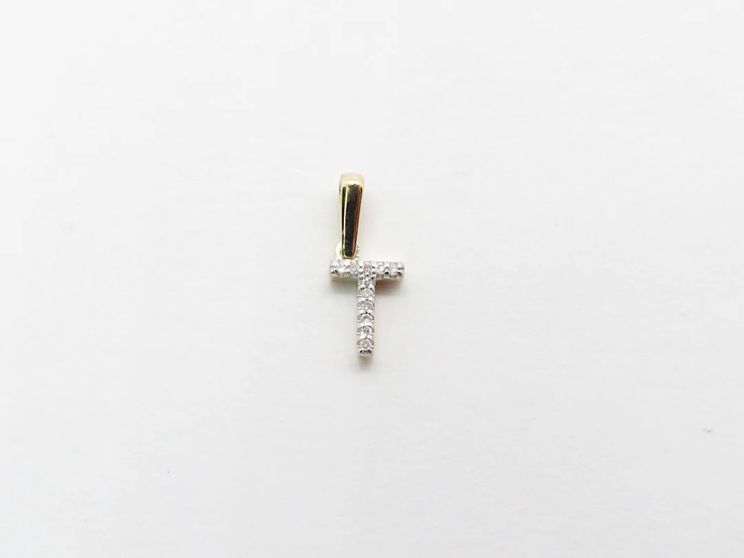 10k Yellow Gold Diamond Initial Pendant - Image 32