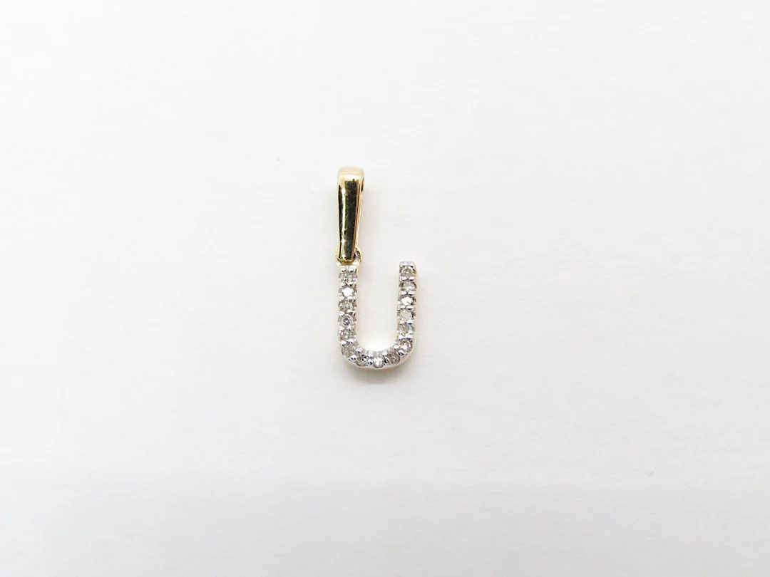 10k Yellow Gold Diamond Initial Pendant - Image 33