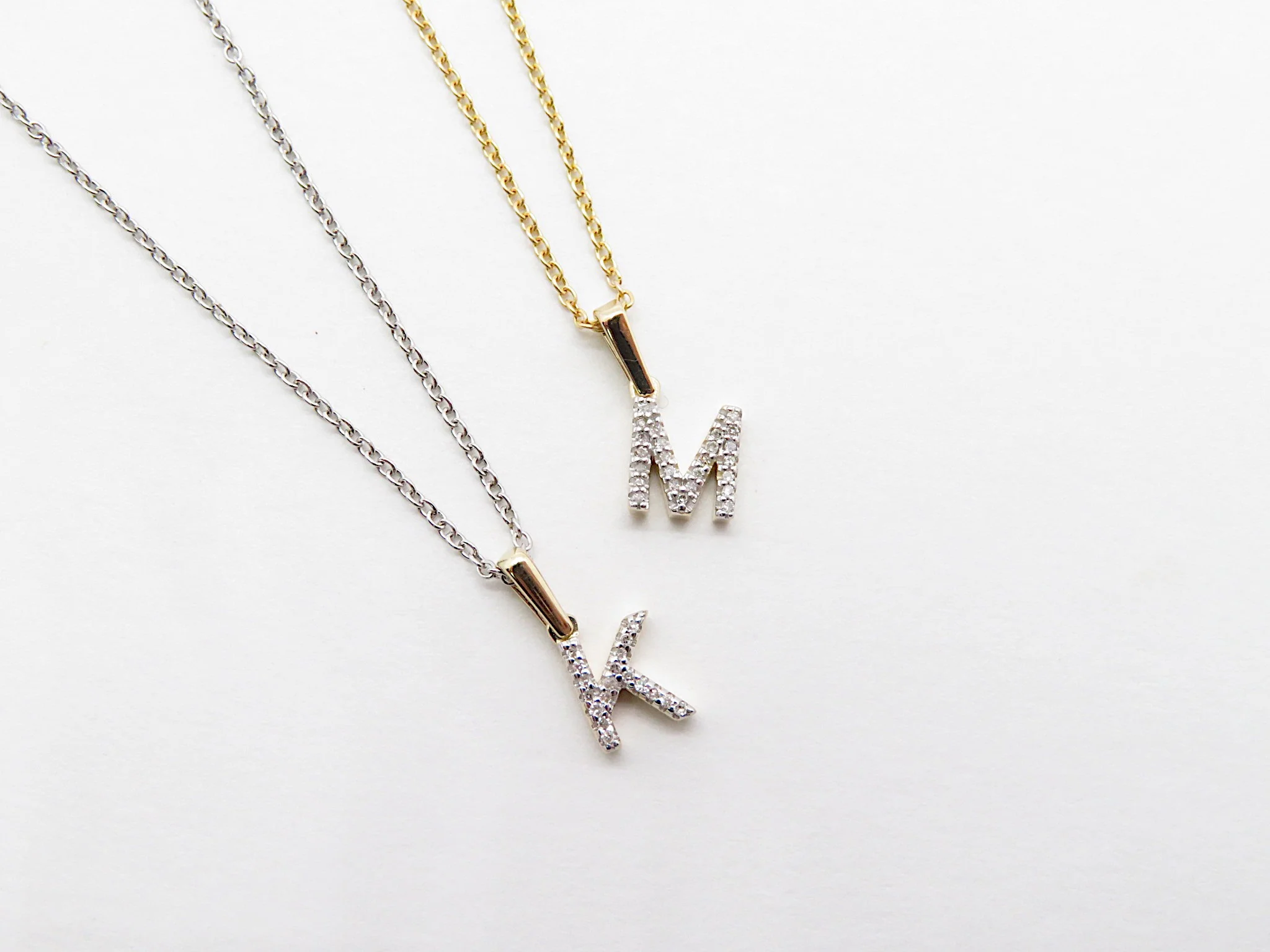 10k Yellow Gold Diamond Initial Pendant - Image 9