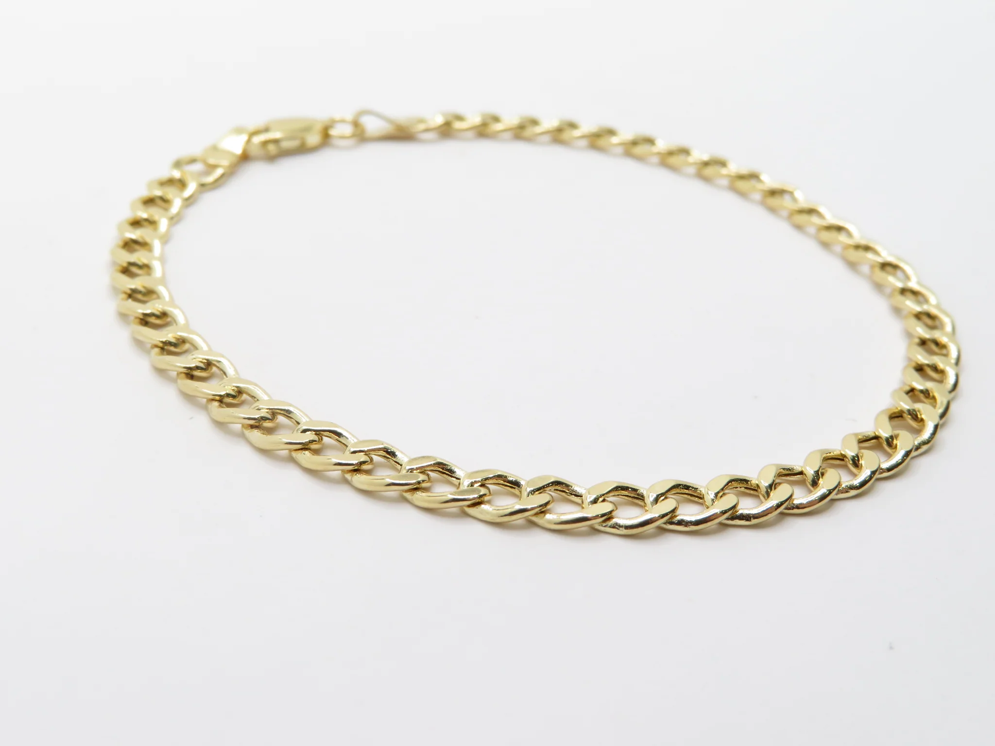 10k Yellow Gold Hollow Curb Bracelet