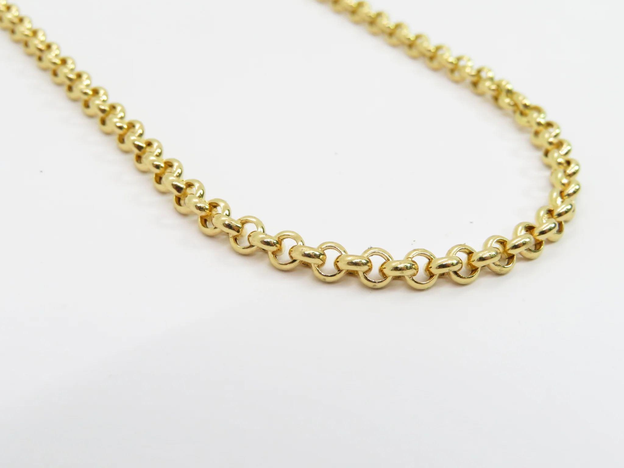 10k Yellow Gold Chunky Hollow Rolo Chain - Image 3