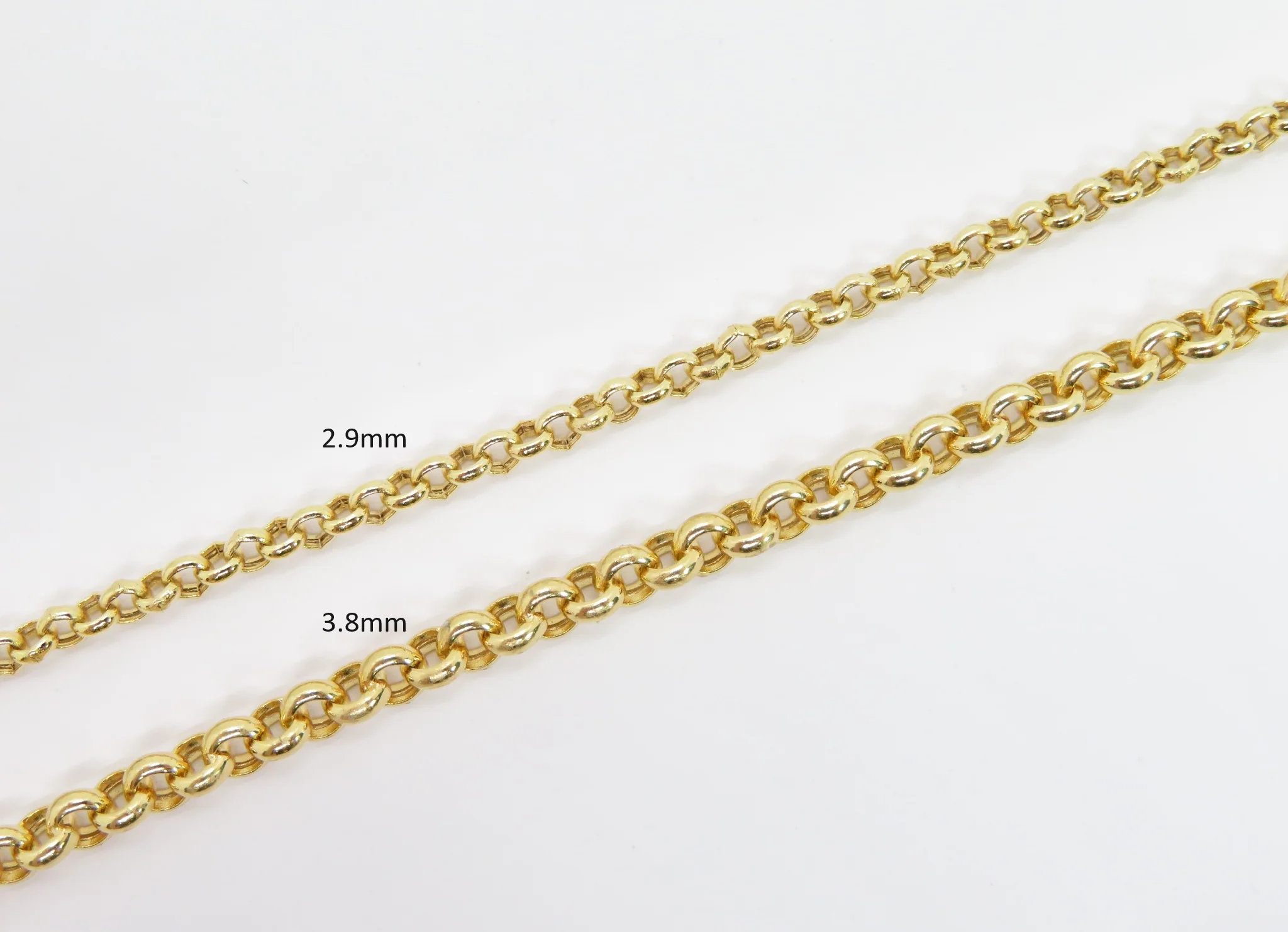 10k Yellow Gold Chunky Hollow Rolo Chain - Image 6