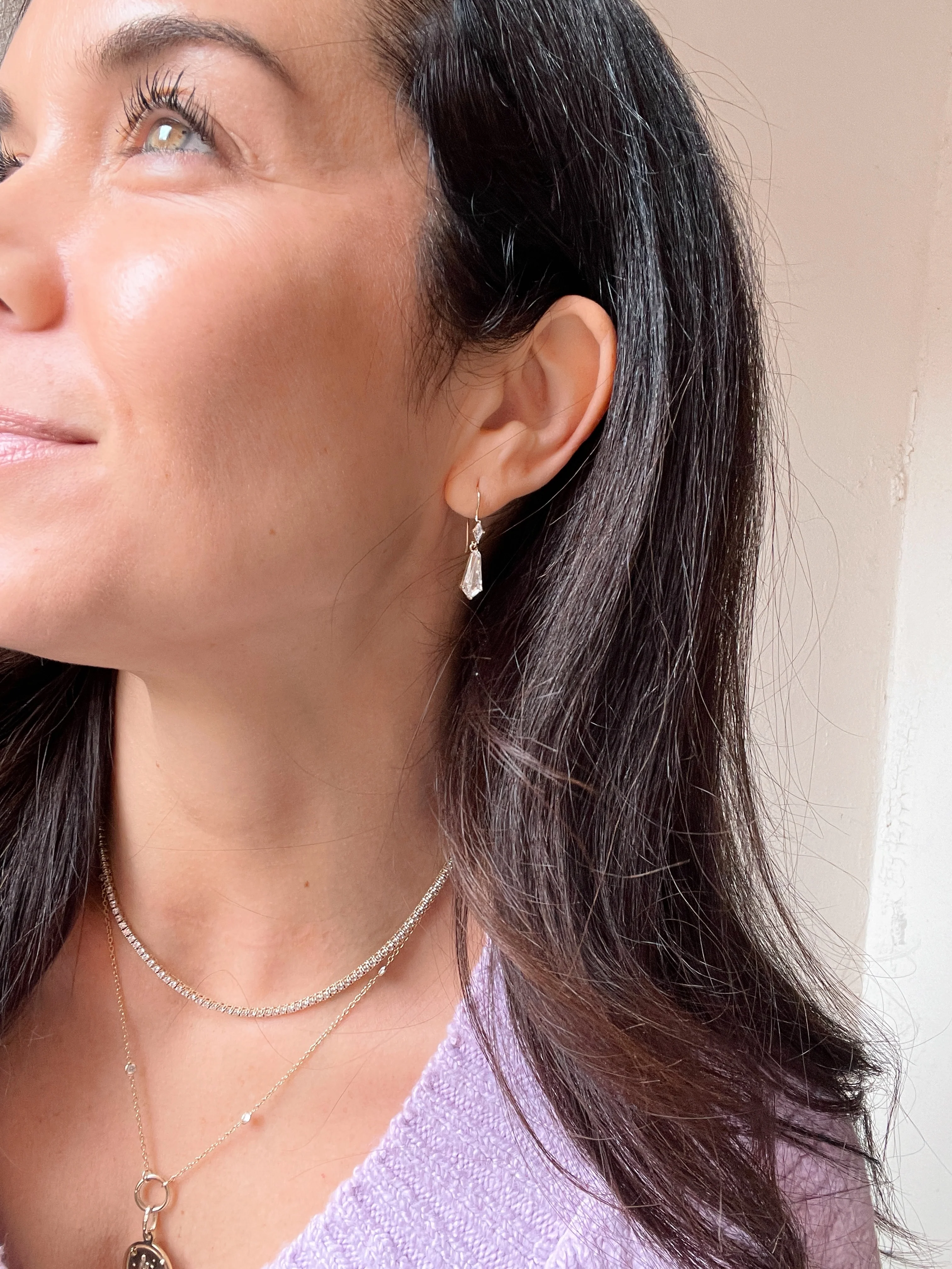 10k Yellow Gold Kite Dangle Earrings - Image 6