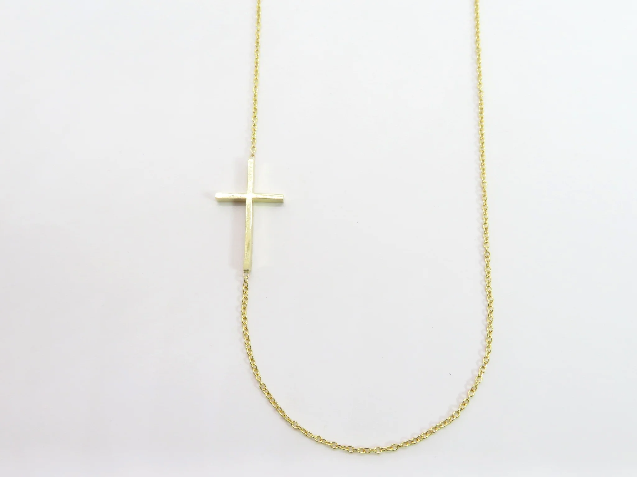 10k Sideways Cross Necklace - Image 5