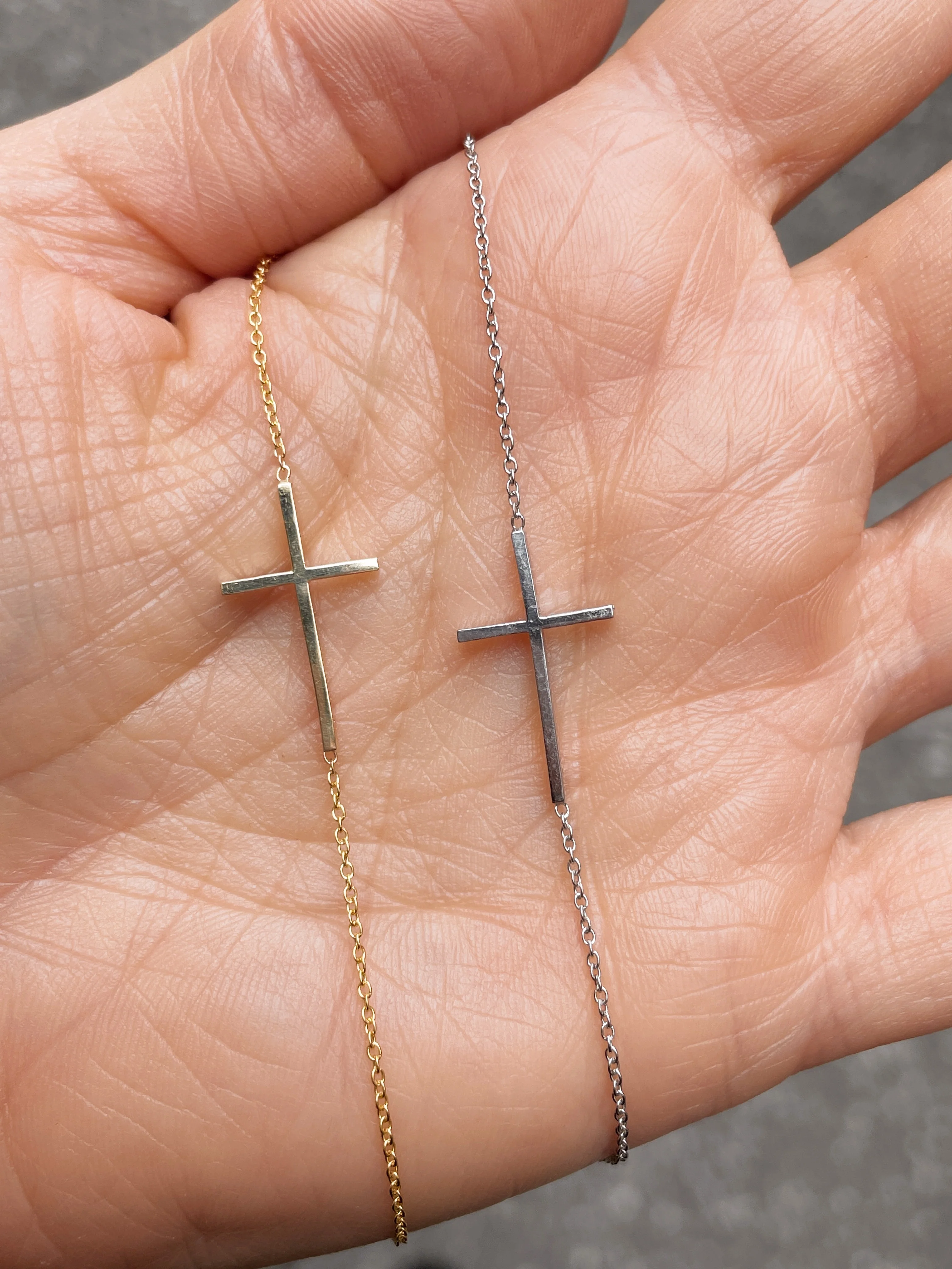 10k Sideways Cross Necklace - Image 8