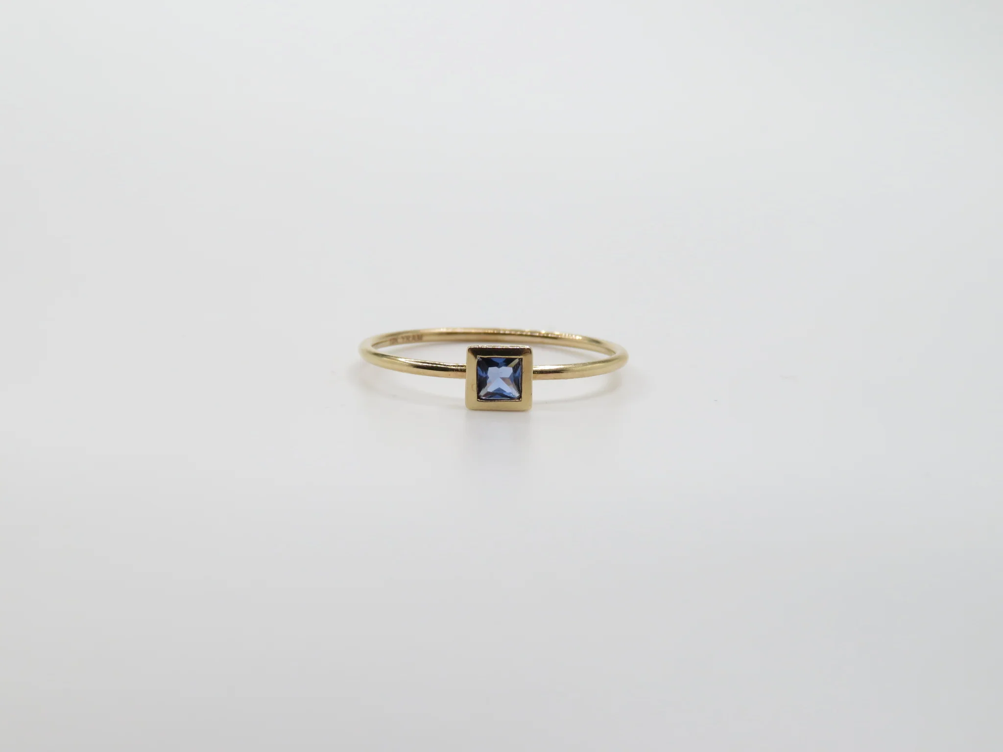 10k Yellow Gold Stacking Birthstone Ring - Image 4