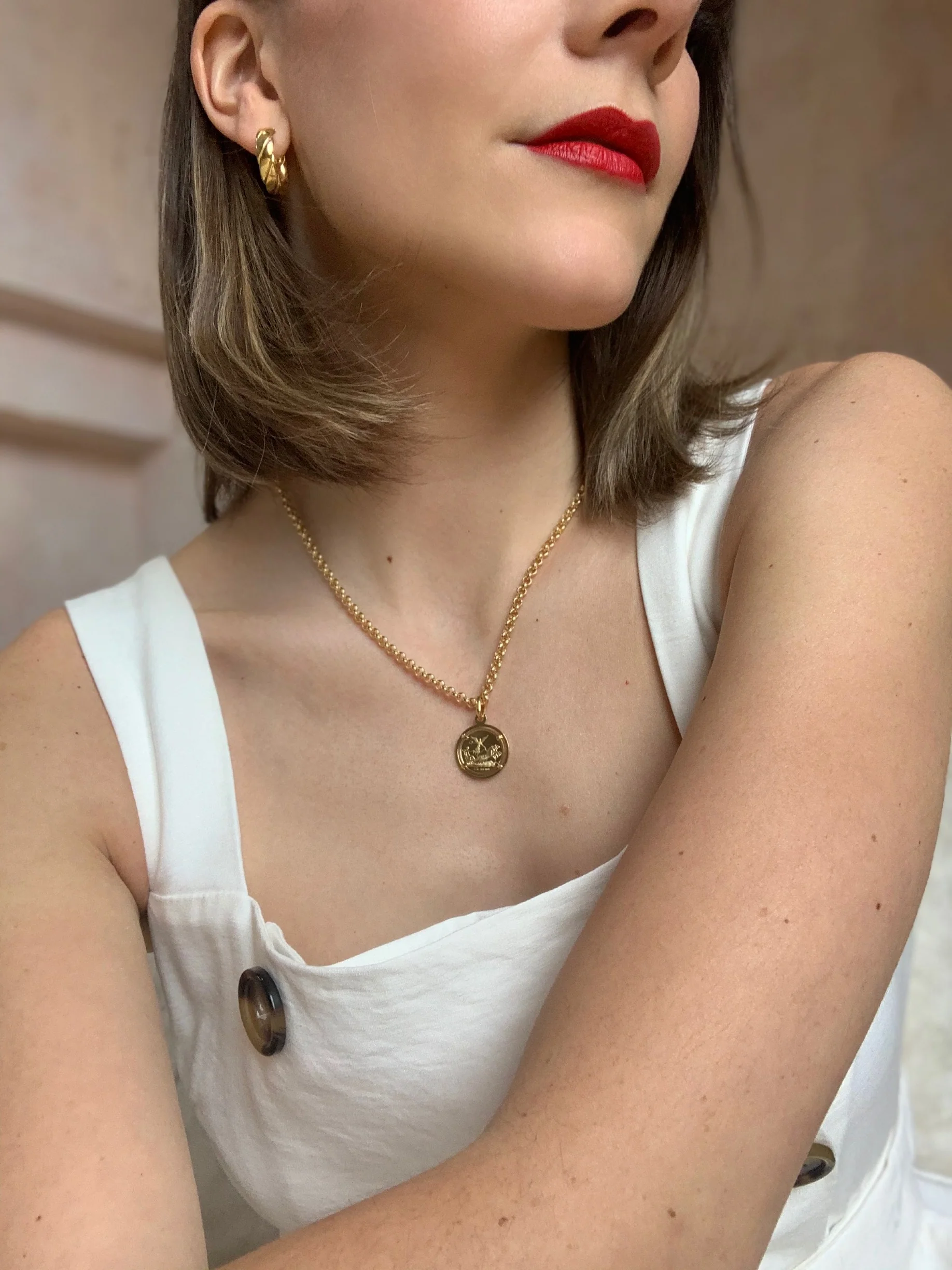 10k Yellow Gold Zodiac Coin Pendant - Image 17