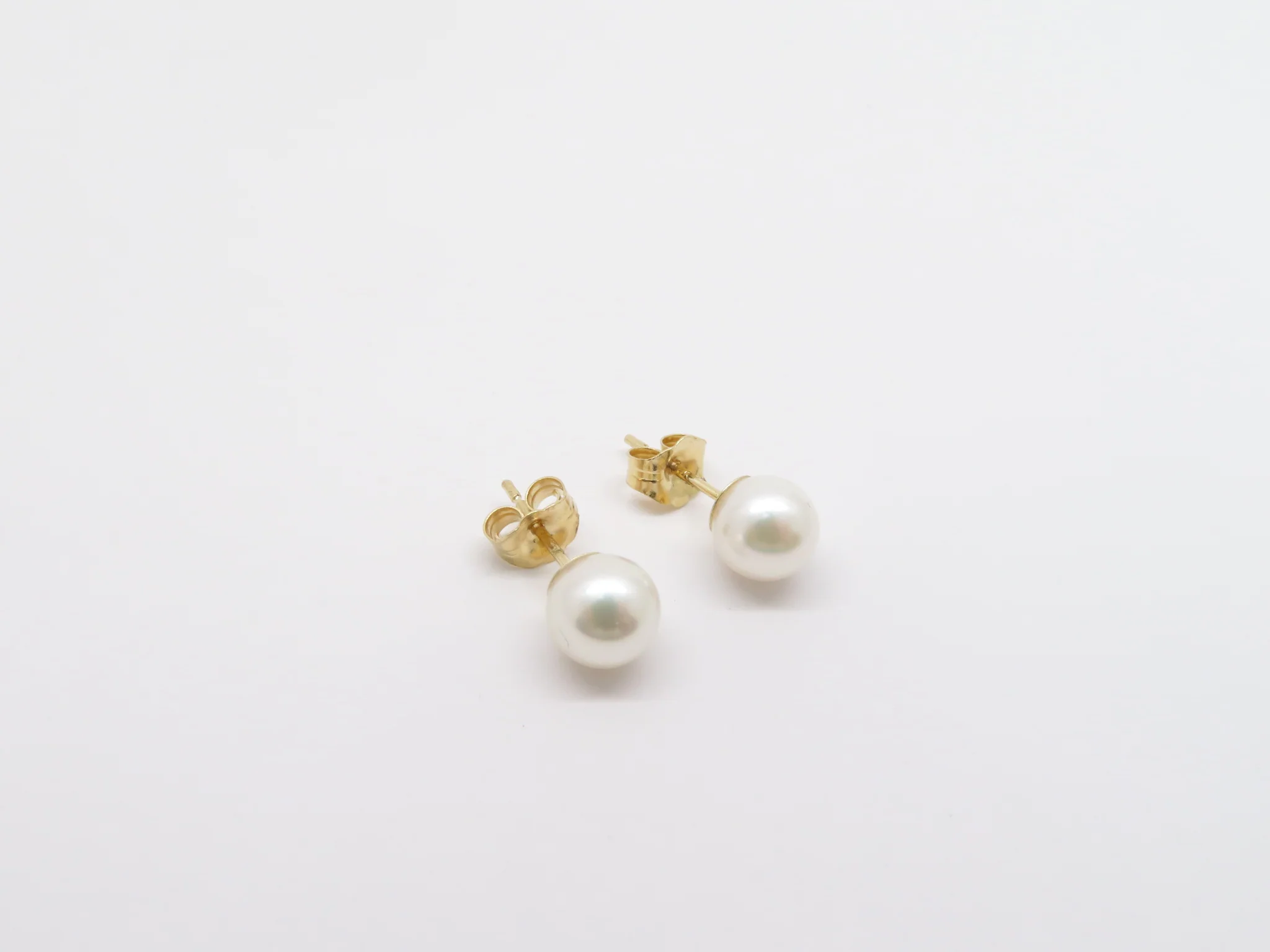14k Yellow Gold Akoya Pearl Studs - Image 3