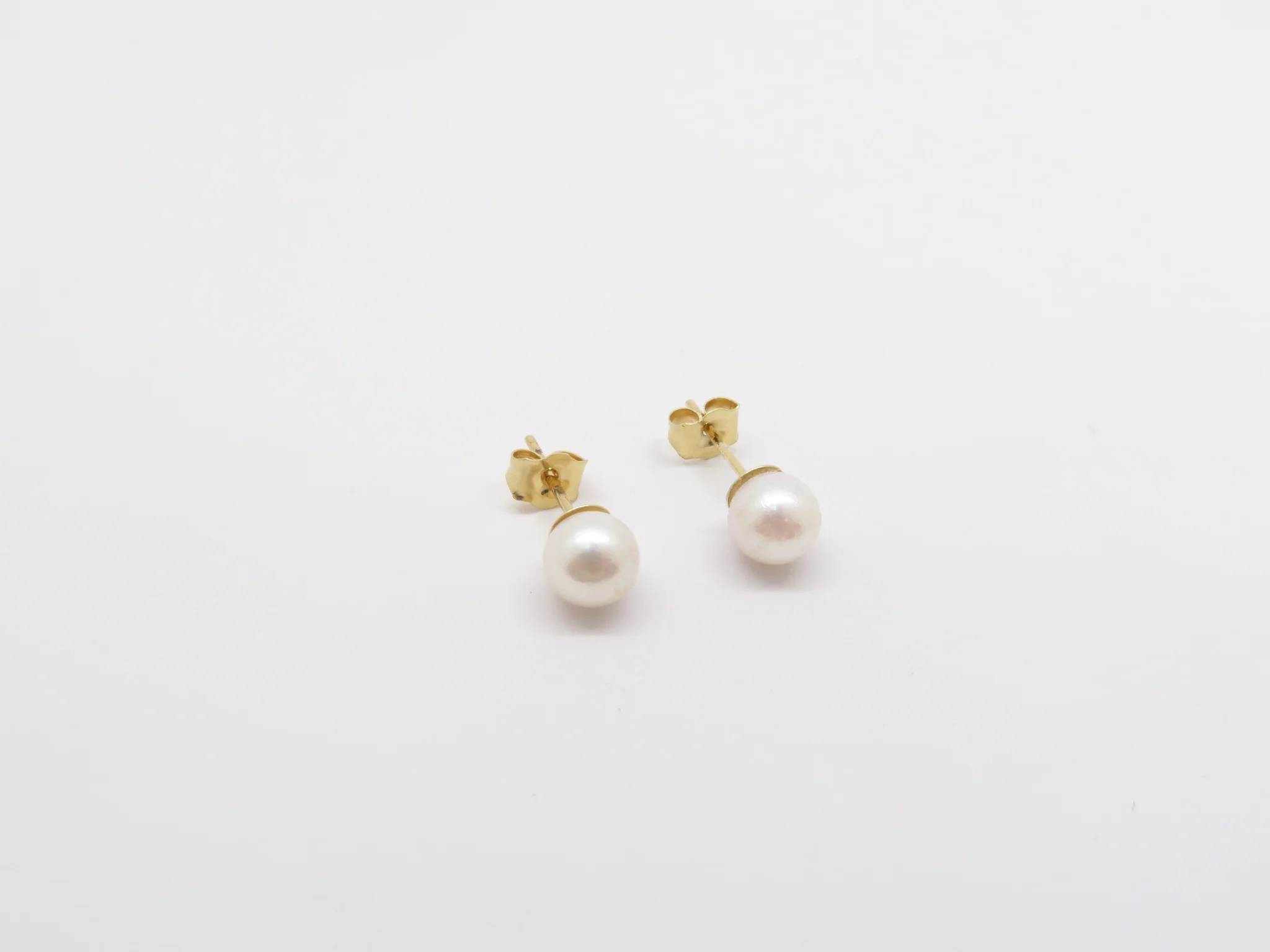 14k Yellow Gold Akoya Pearl Studs - Image 4