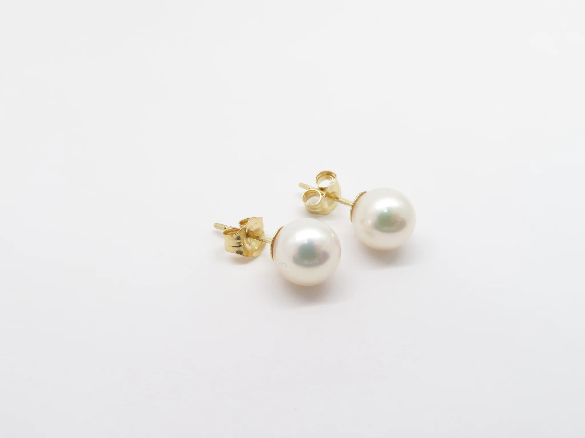 14k Yellow Gold Akoya Pearl Studs - Image 5