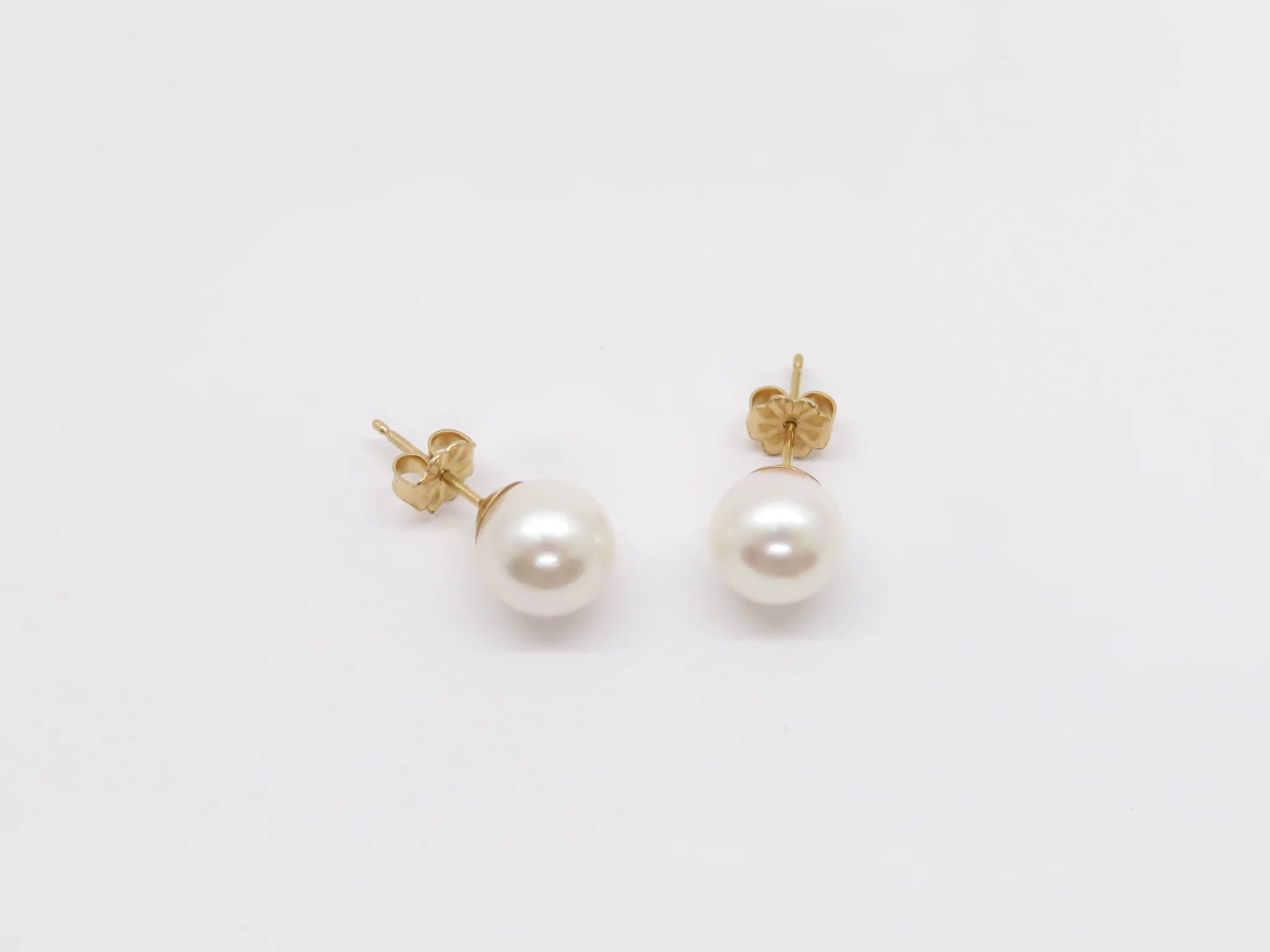 14k Yellow Gold Akoya Pearl Studs - Image 6