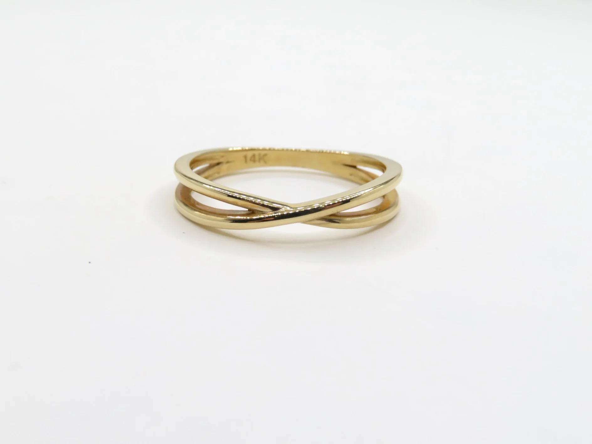 14k Yellow Gold Crossover Ring