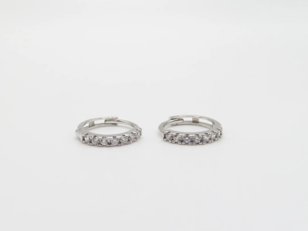 14k Gold CZ Huggies - Image 3