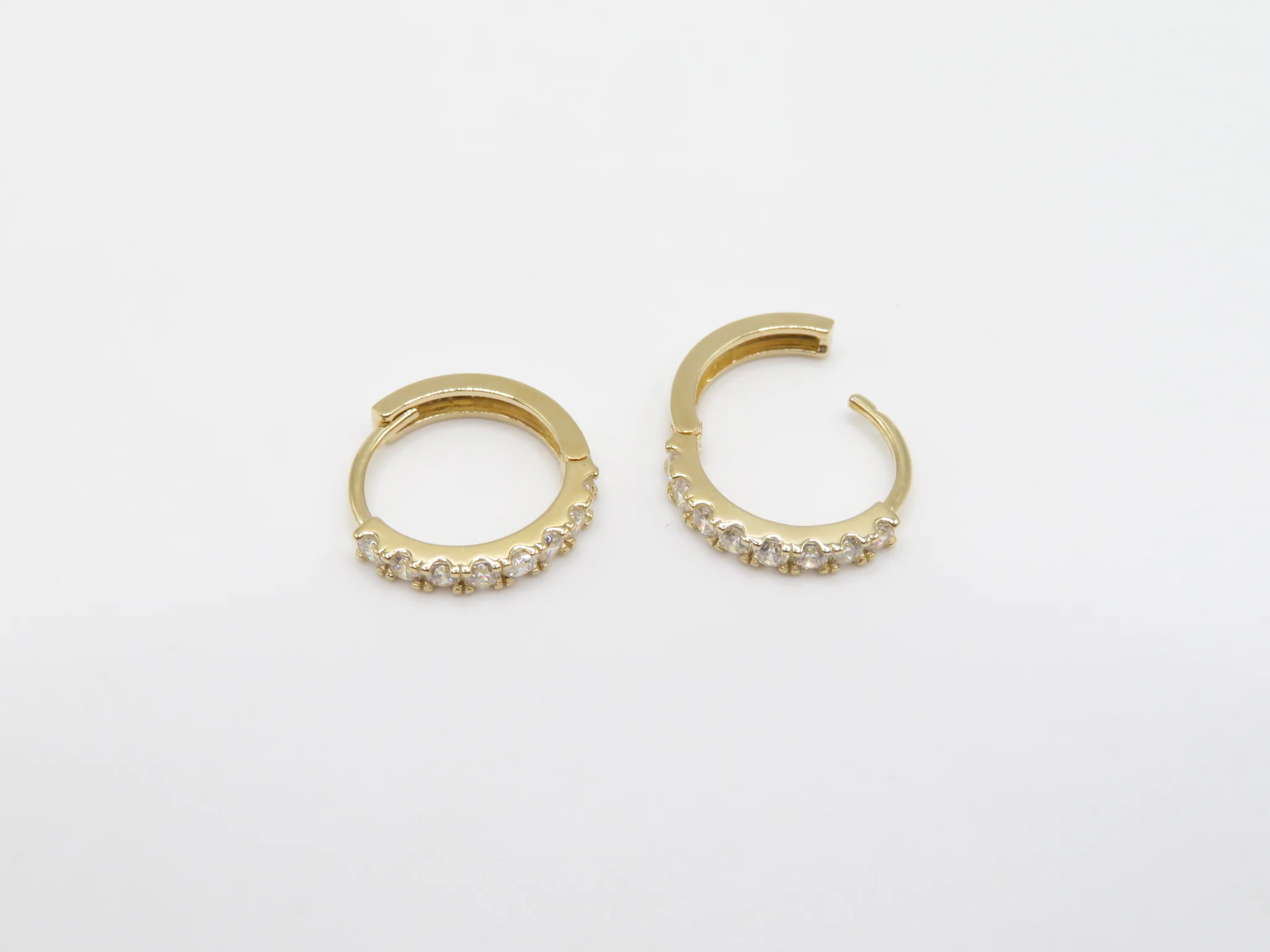 14k Gold CZ Huggies - Image 7