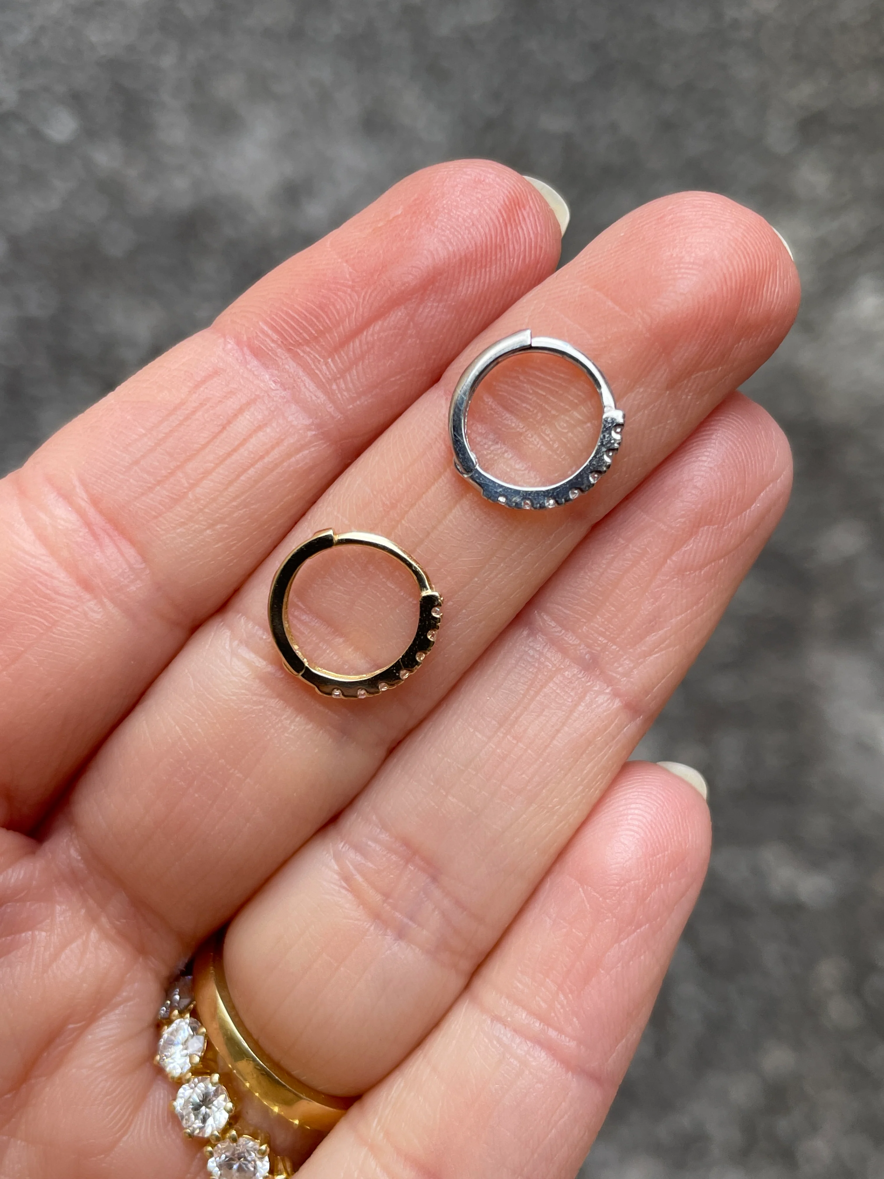 14k Gold CZ Huggies - Image 9