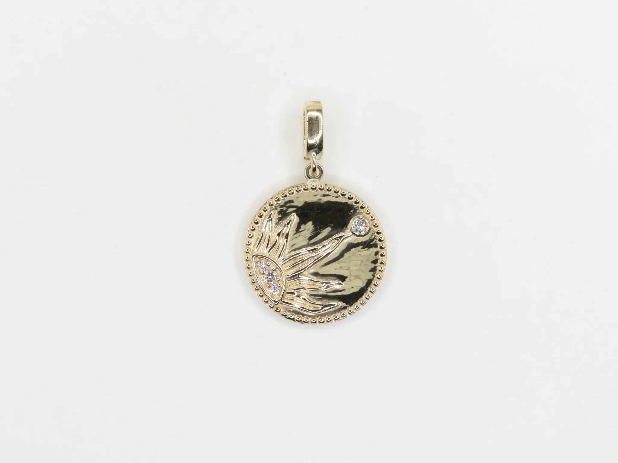 14k Diamond Celestial Hand Latch Pendant