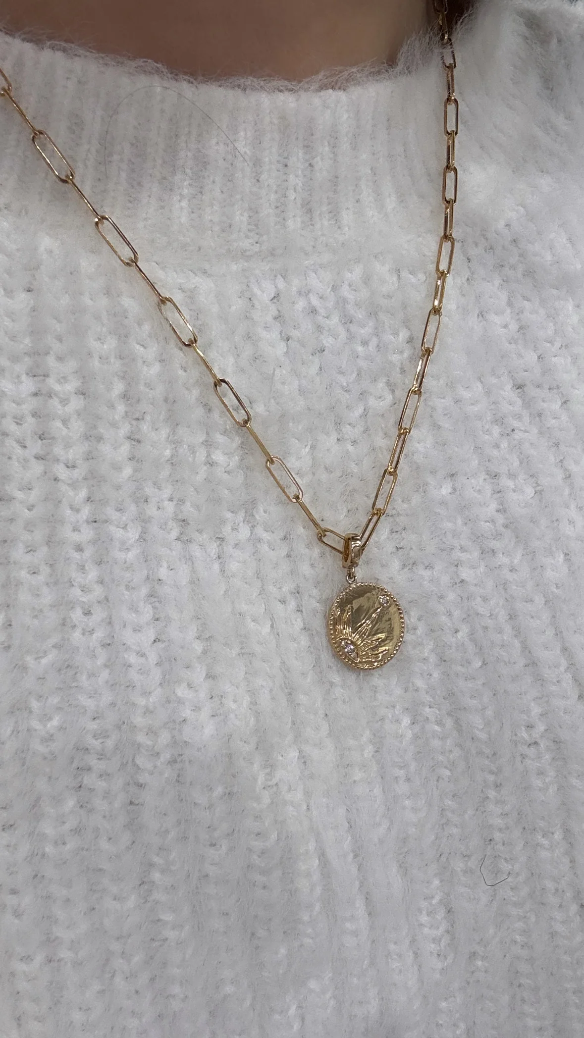 14k Diamond Celestial Hand Latch Pendant - Image 2