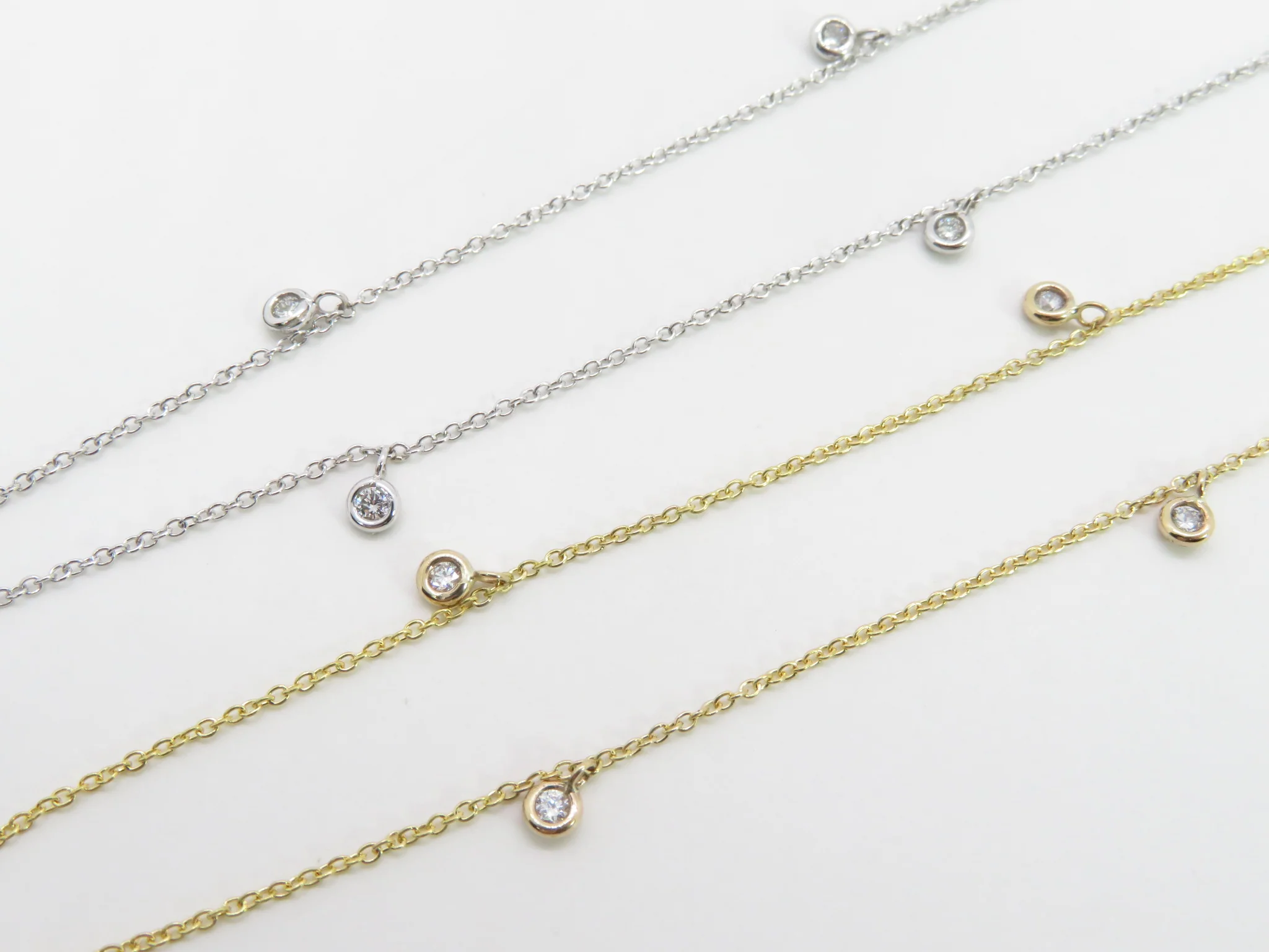 14k Diamond Droplet Necklace - Image 5