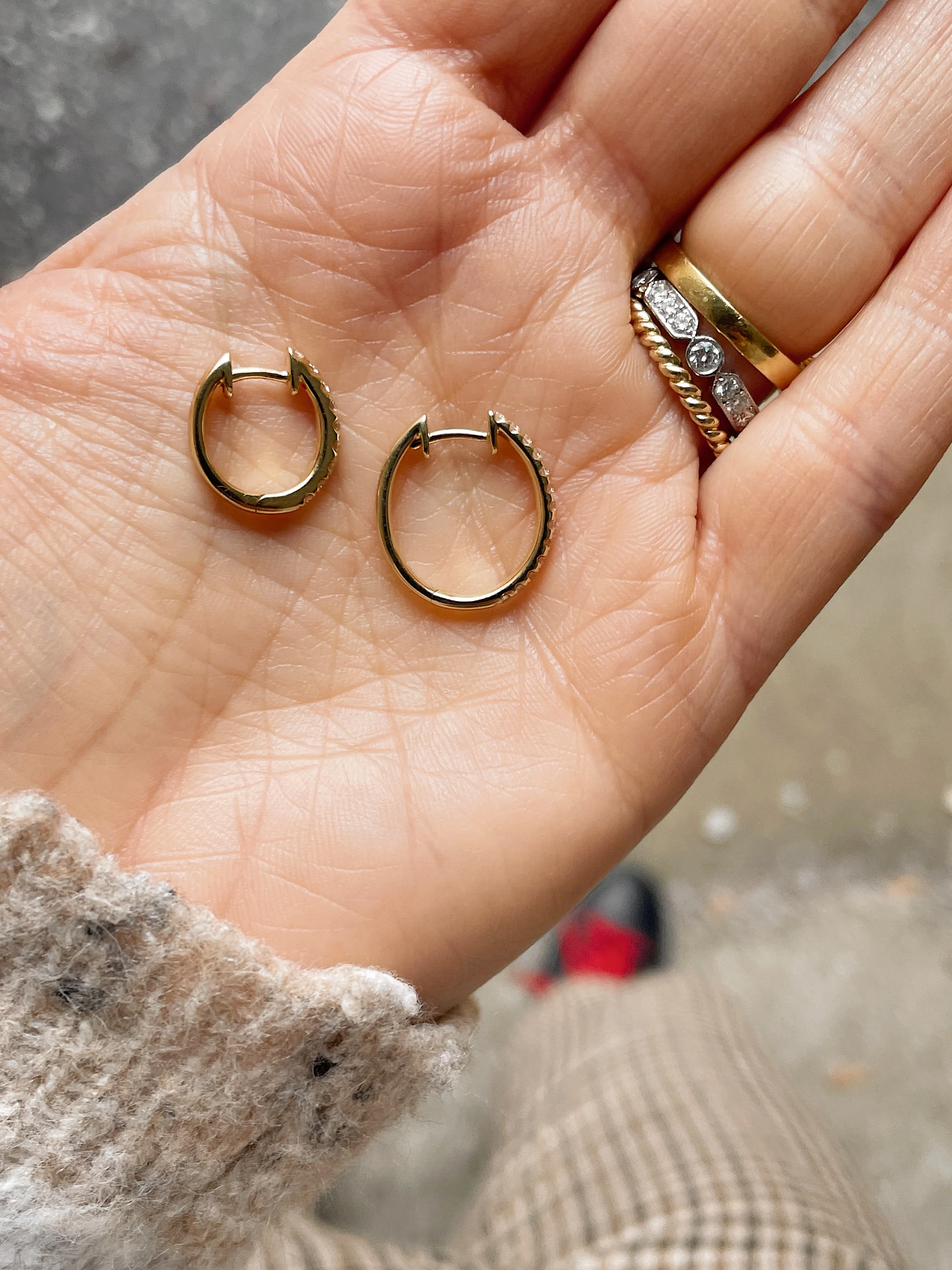 14k Diamond Hoops - Image 16