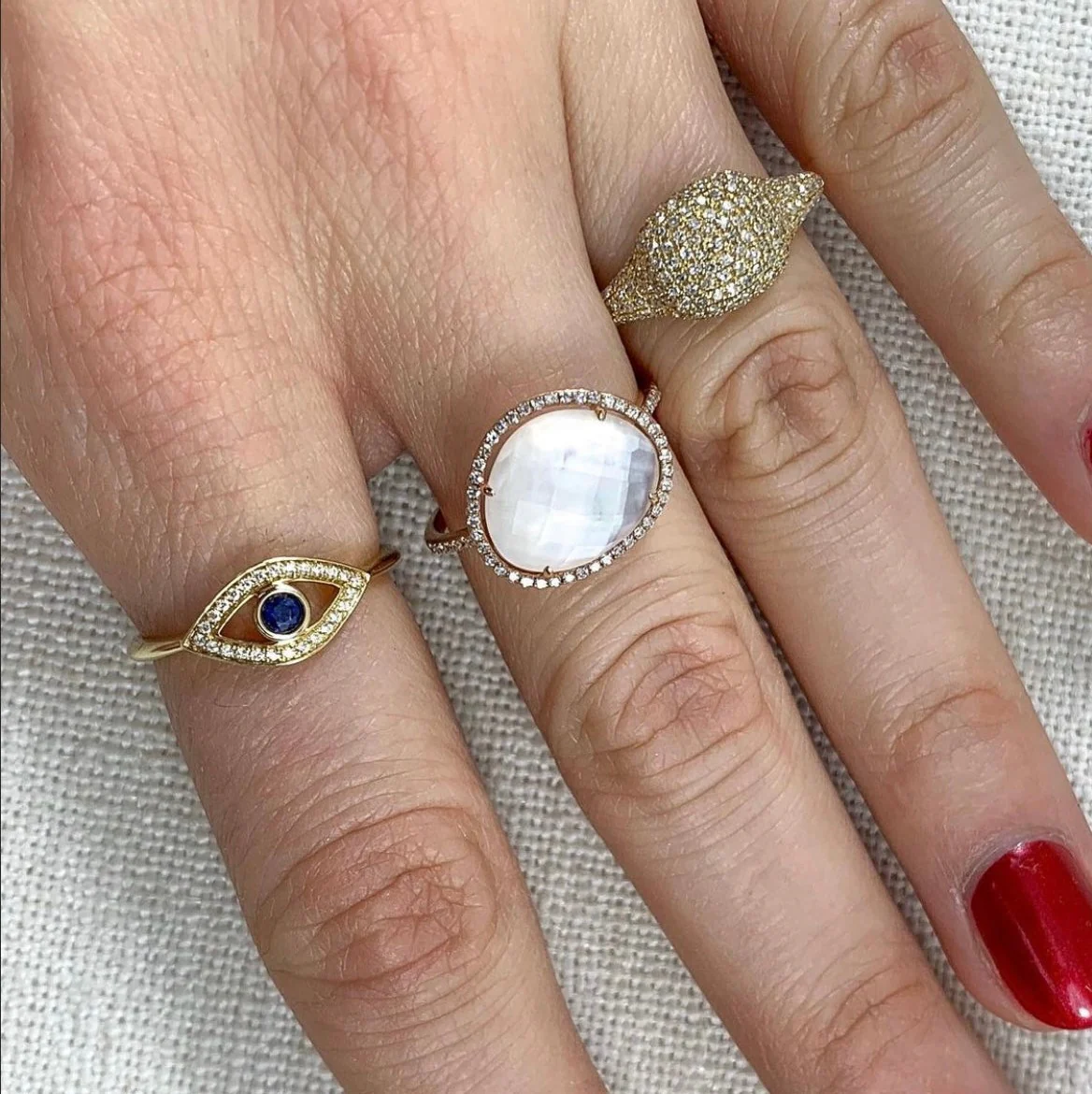 14k Yellow Gold Diamond Pavé Signet Ring - Image 2