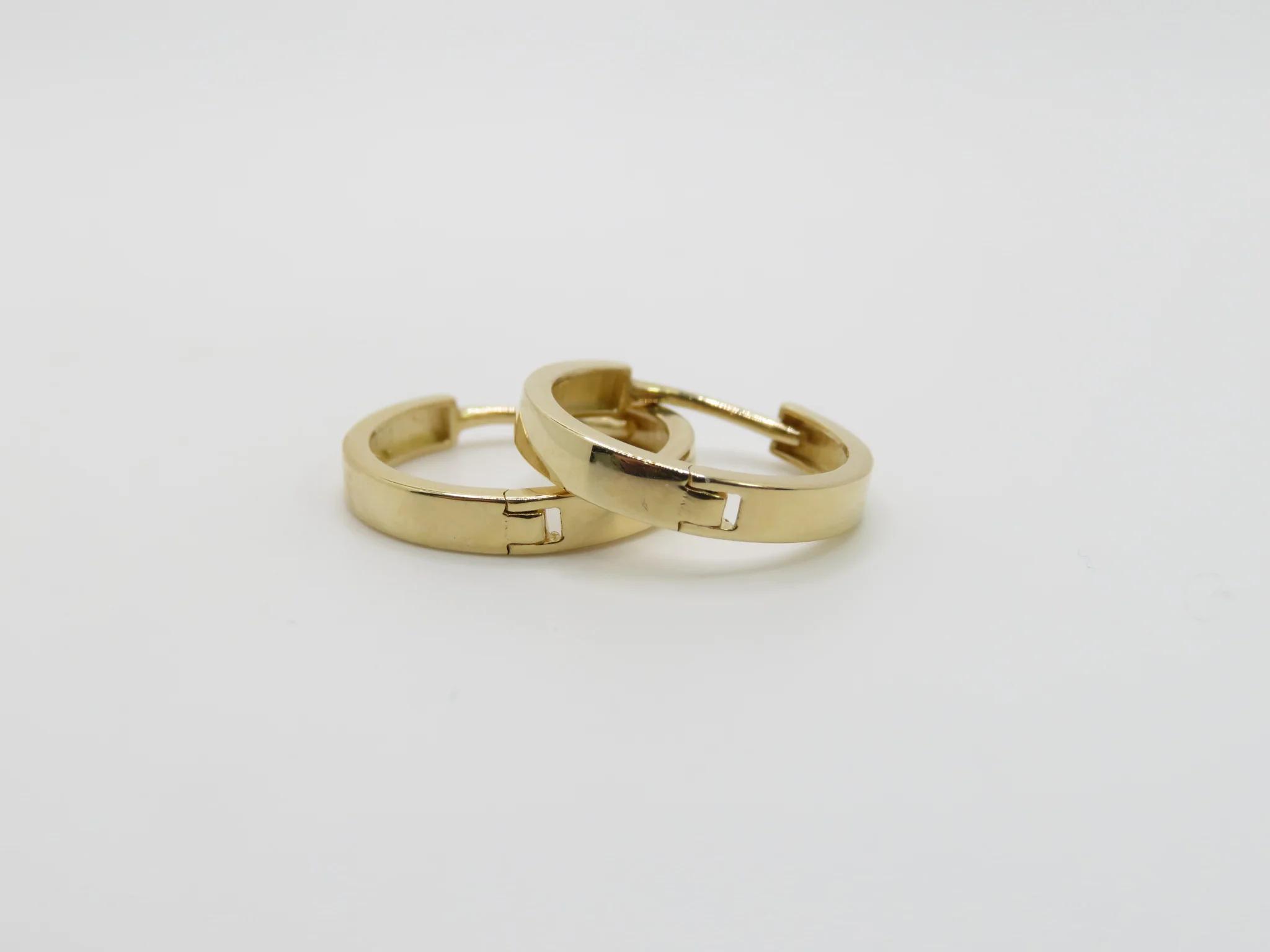 14k Yellow Gold Flat Huggie - Image 3