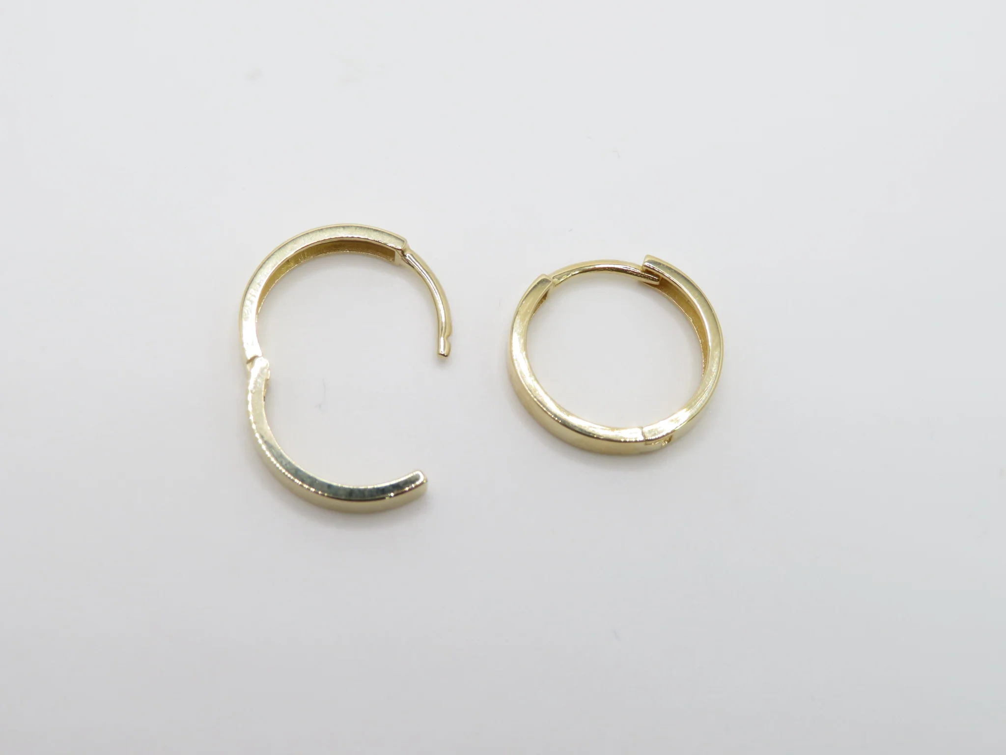 14k Yellow Gold Flat Huggie - Image 6