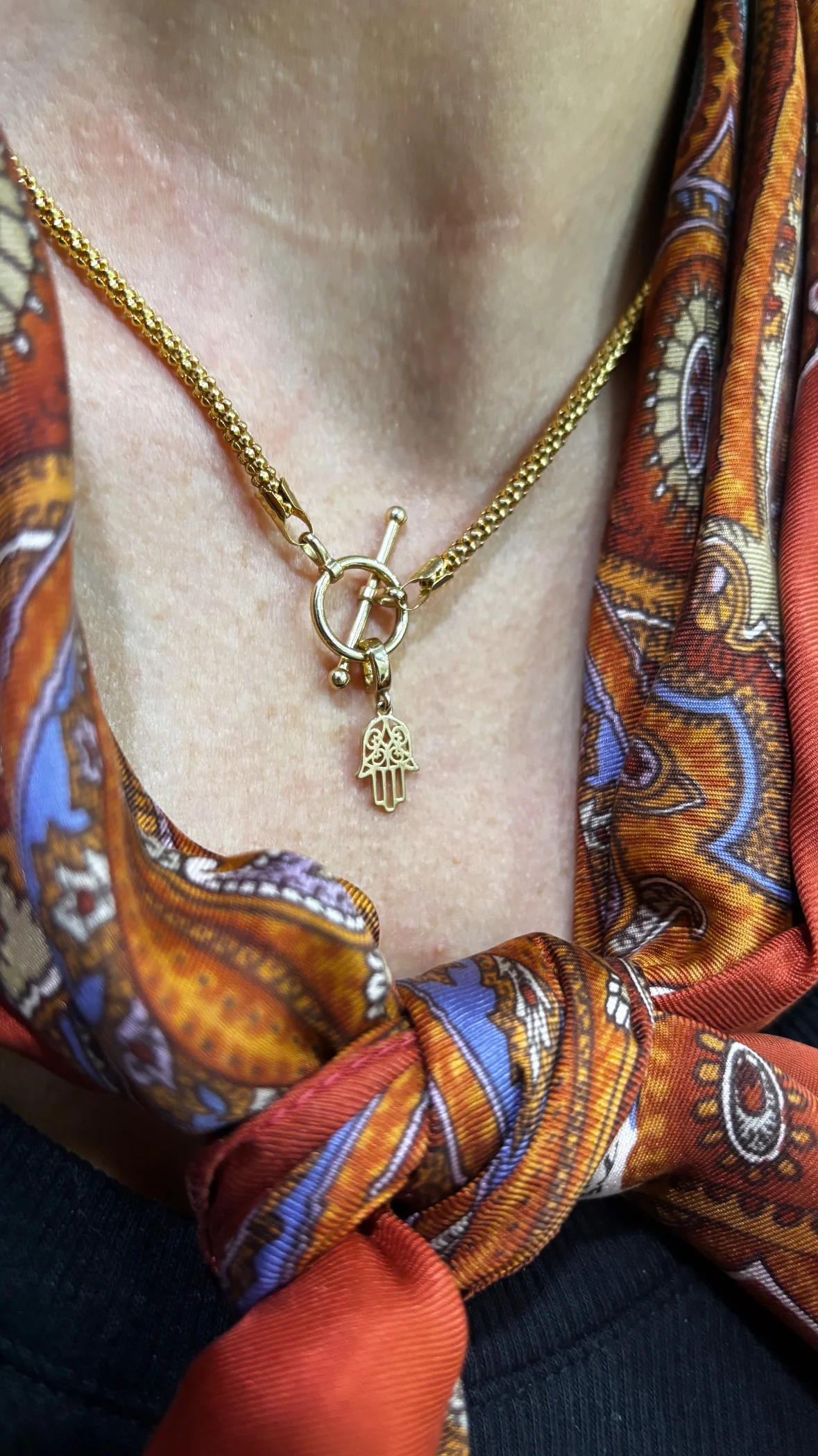 14k Hamsa Latch Pendant - Image 2
