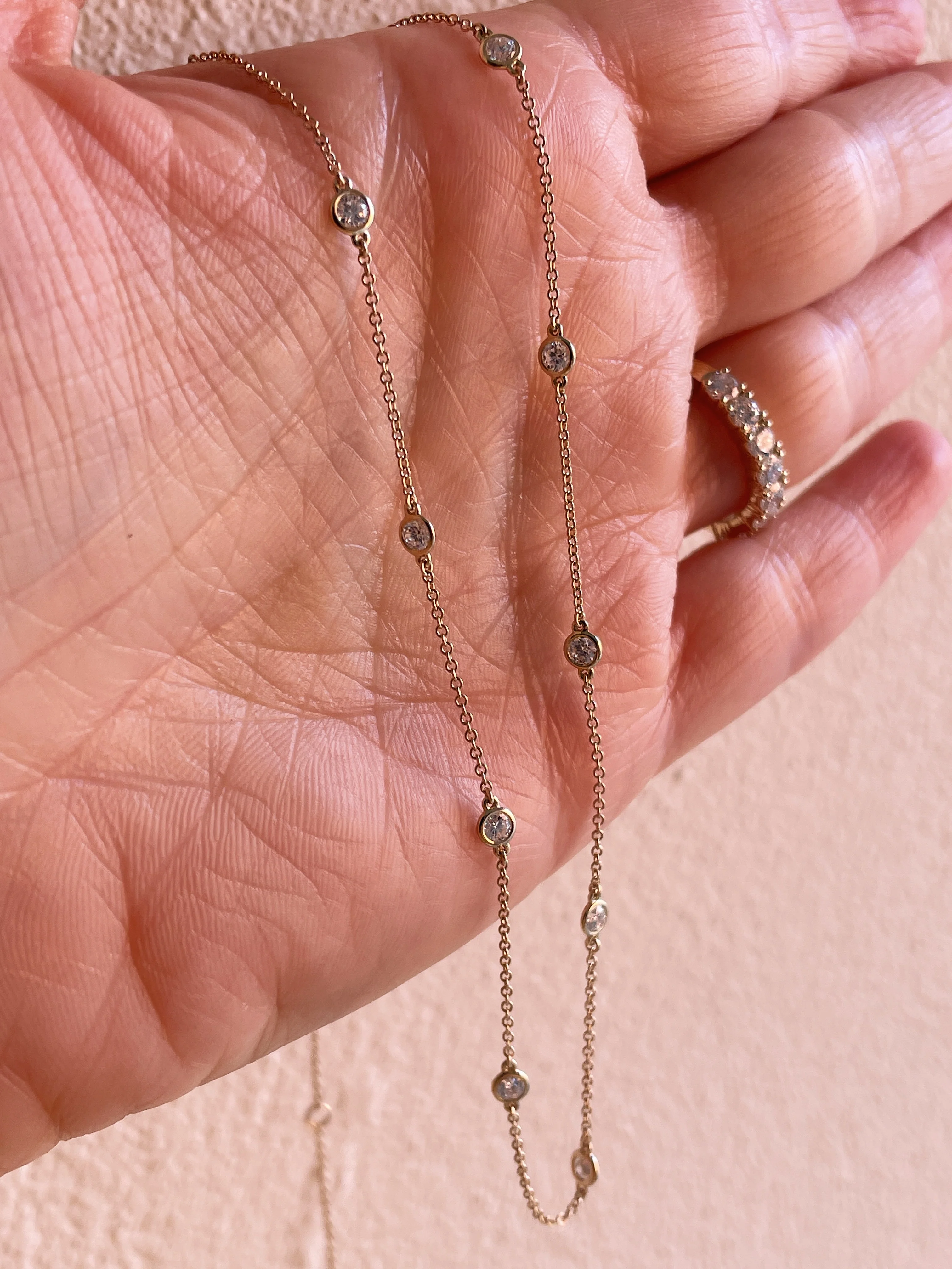 14k LAB Diamond by the Yard Necklace - Image 6