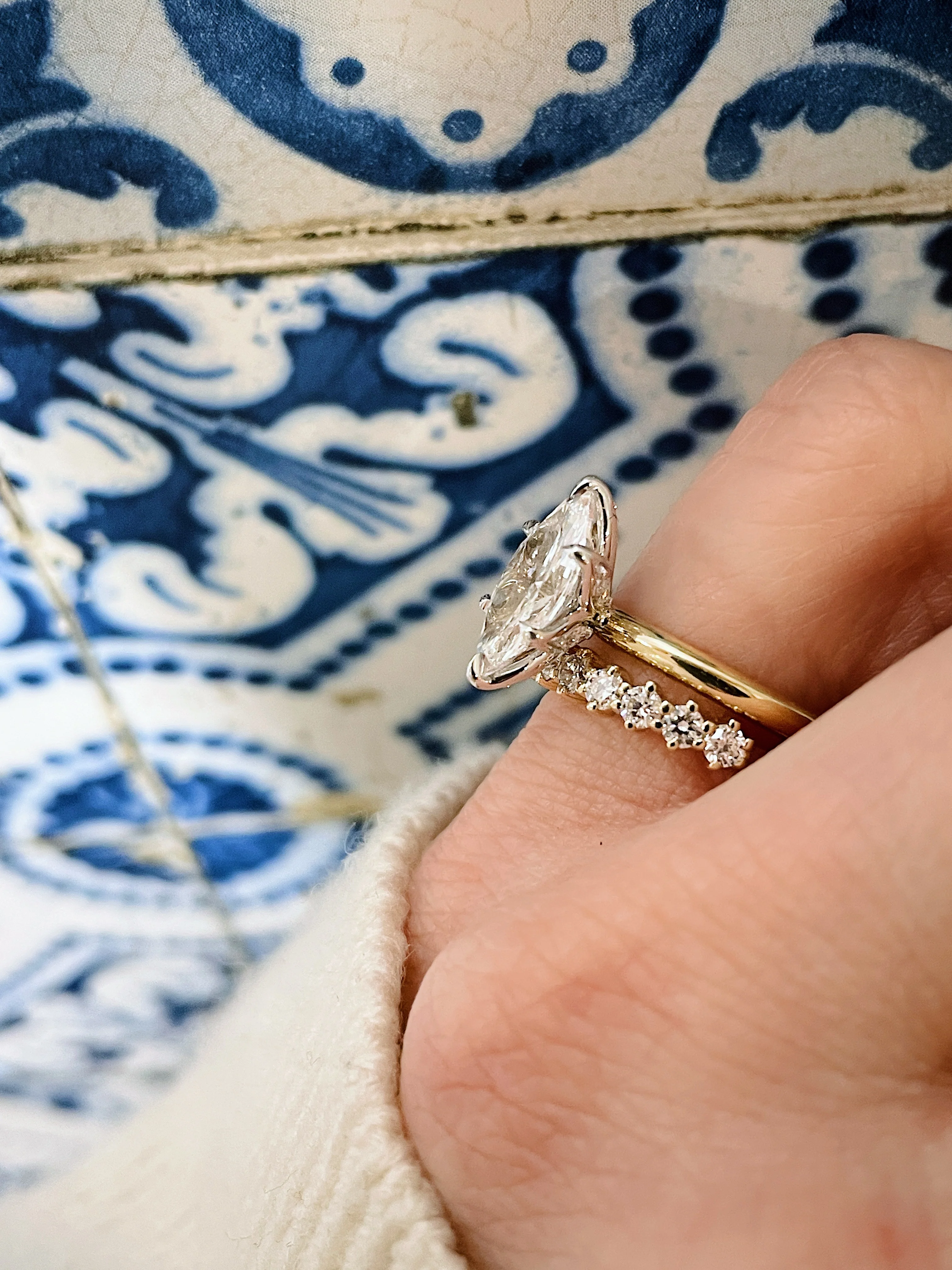 14k Yellow Gold Diamond Compass Half Eternity - Image 5