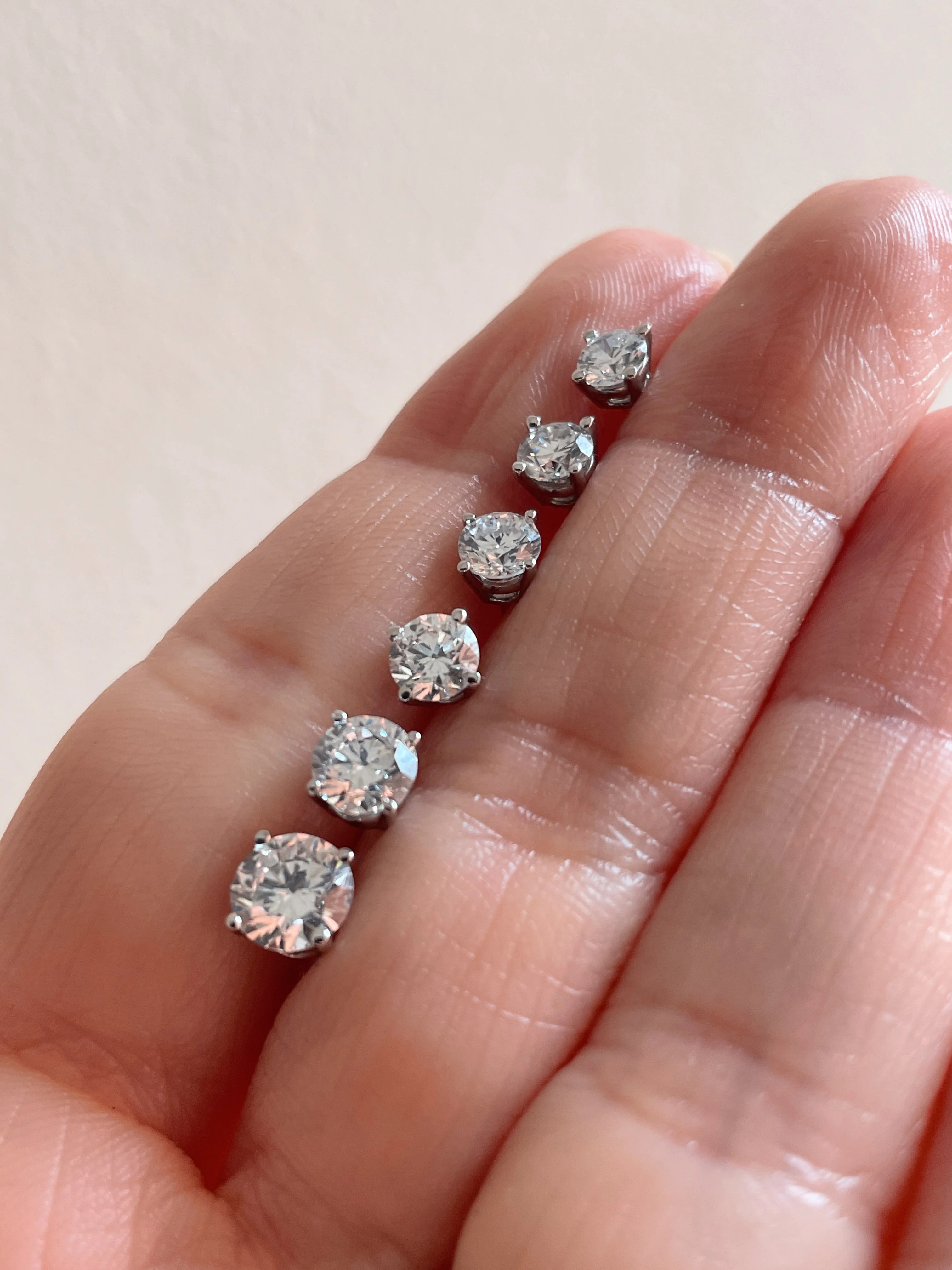 14k White Gold LAB Diamond Studs