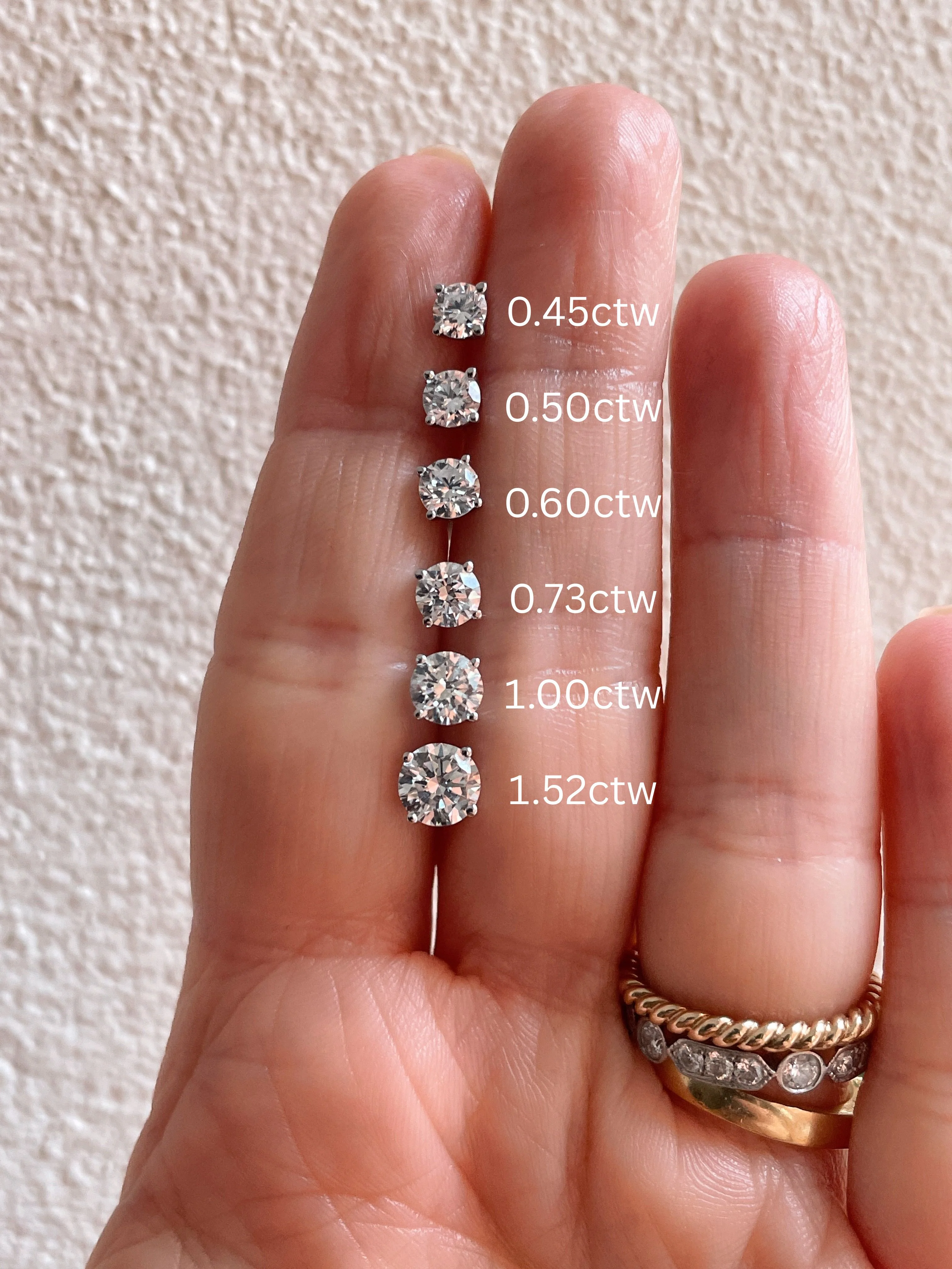 14k White Gold LAB Diamond Studs - Image 7