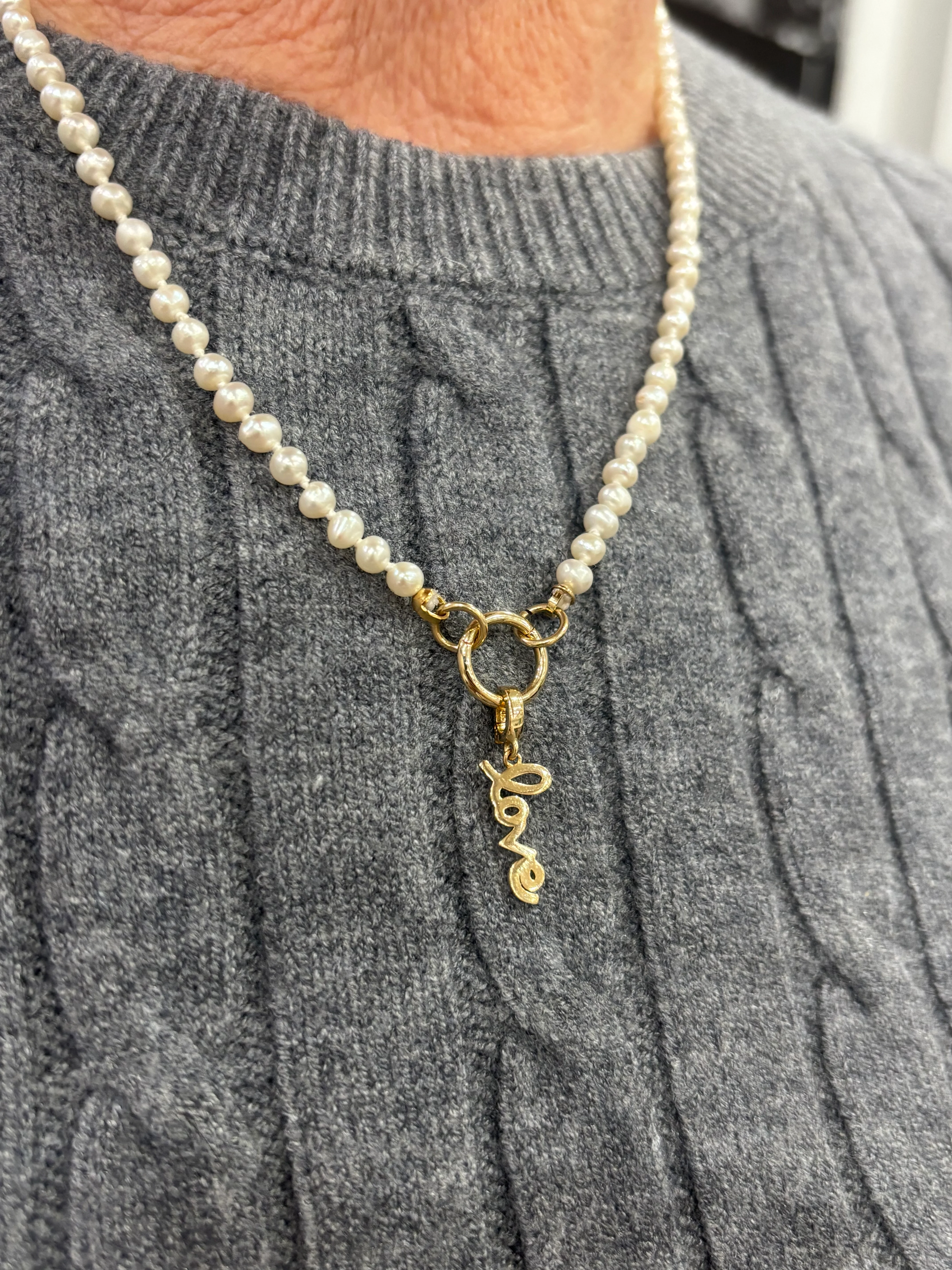 14k Love Script Latch Pendant - Image 2