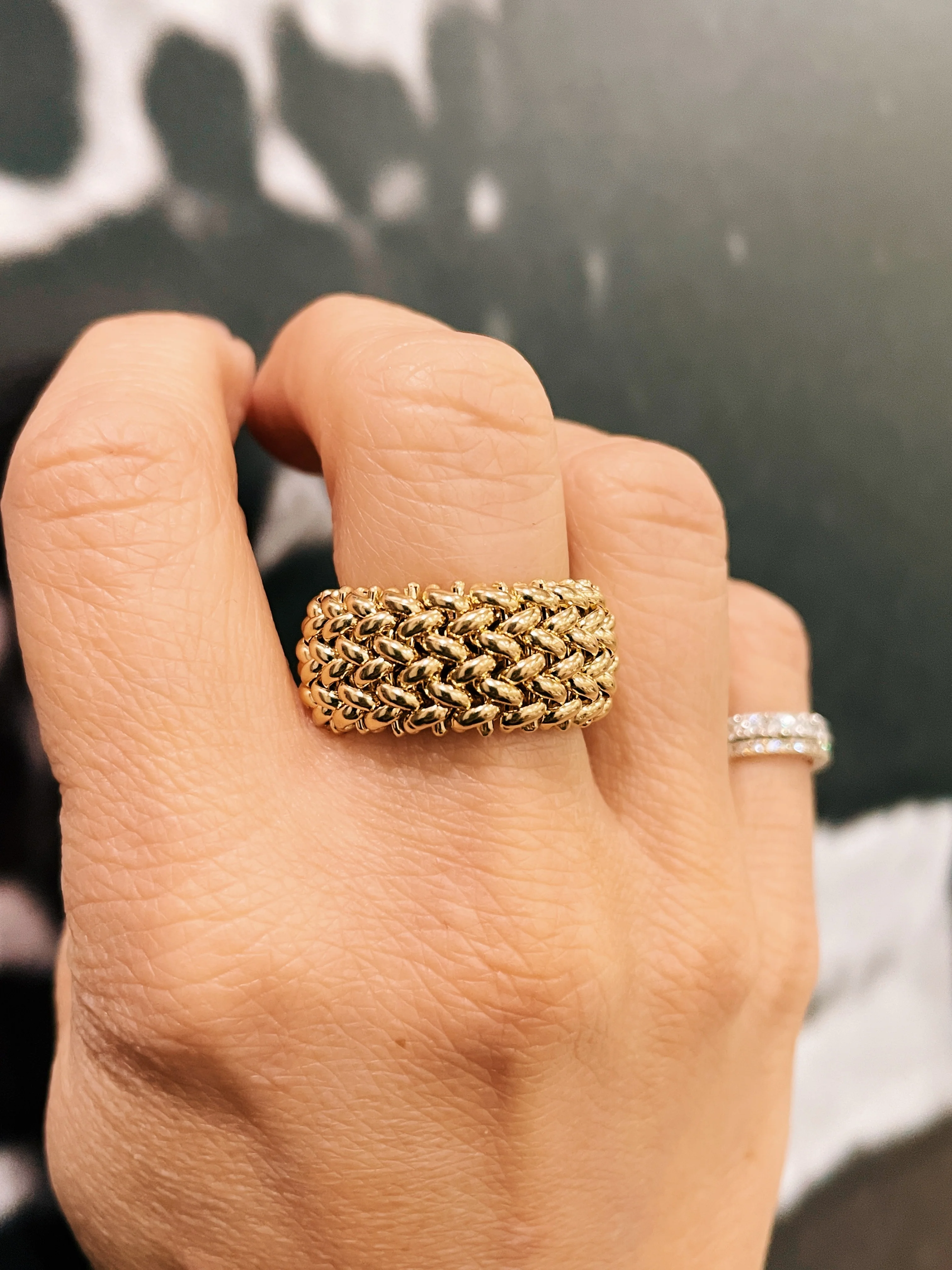 14k Yellow Gold Mesh Ring - Image 5
