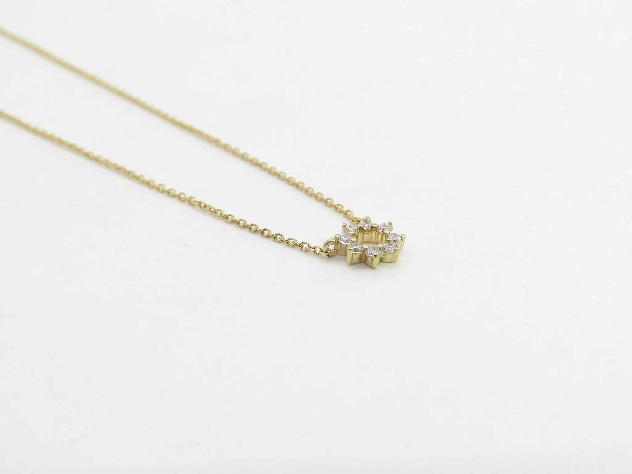 14k Mini Diamond Sunburst Necklace - Image 4