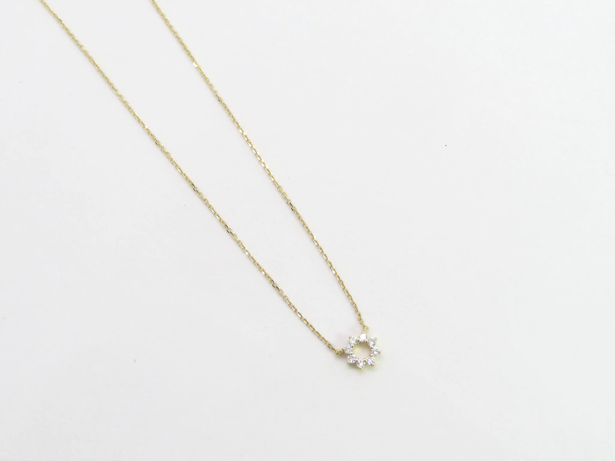 14k Mini Diamond Sunburst Necklace - Image 8