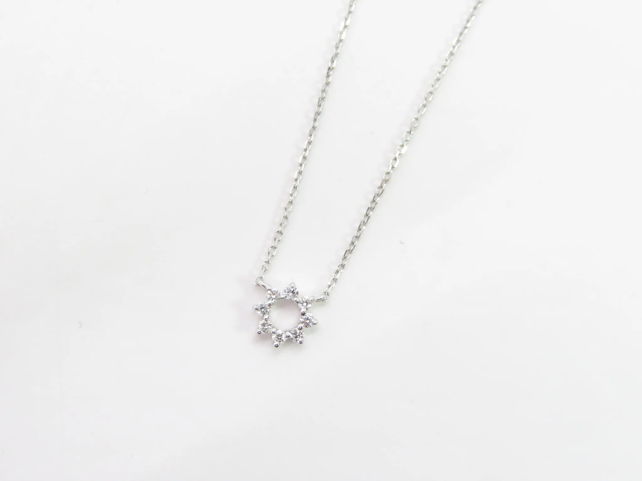 14k Mini Diamond Sunburst Necklace - Image 9
