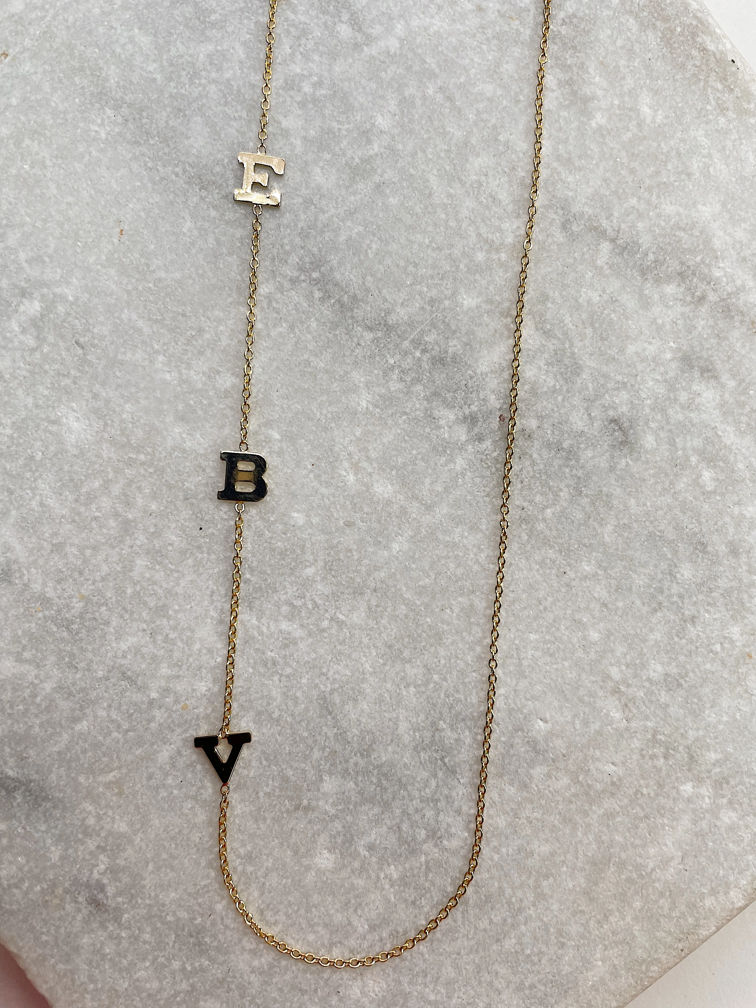 14k Offset Initial Necklace - Image 11