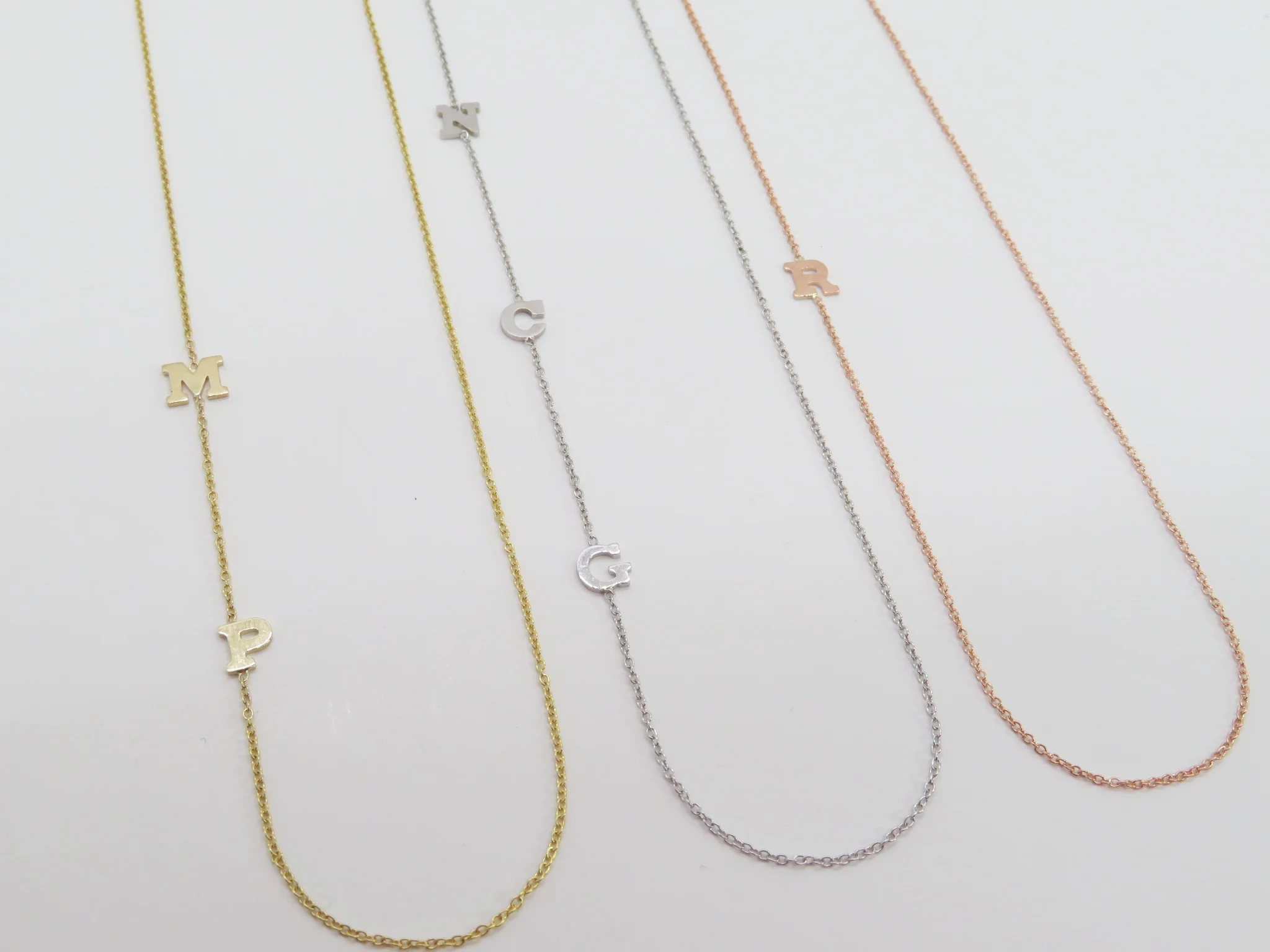 14k Offset Initial Necklace - Image 13